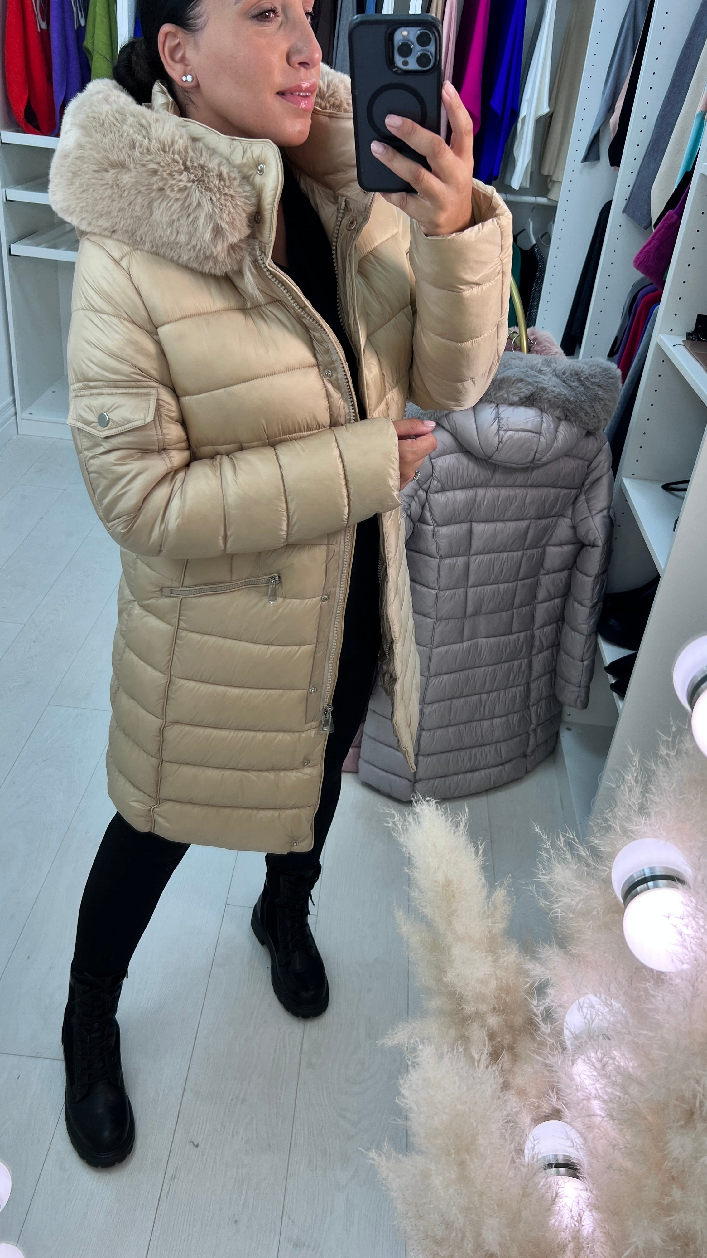 Melinda Faux Fur Hooded Puffer Coat