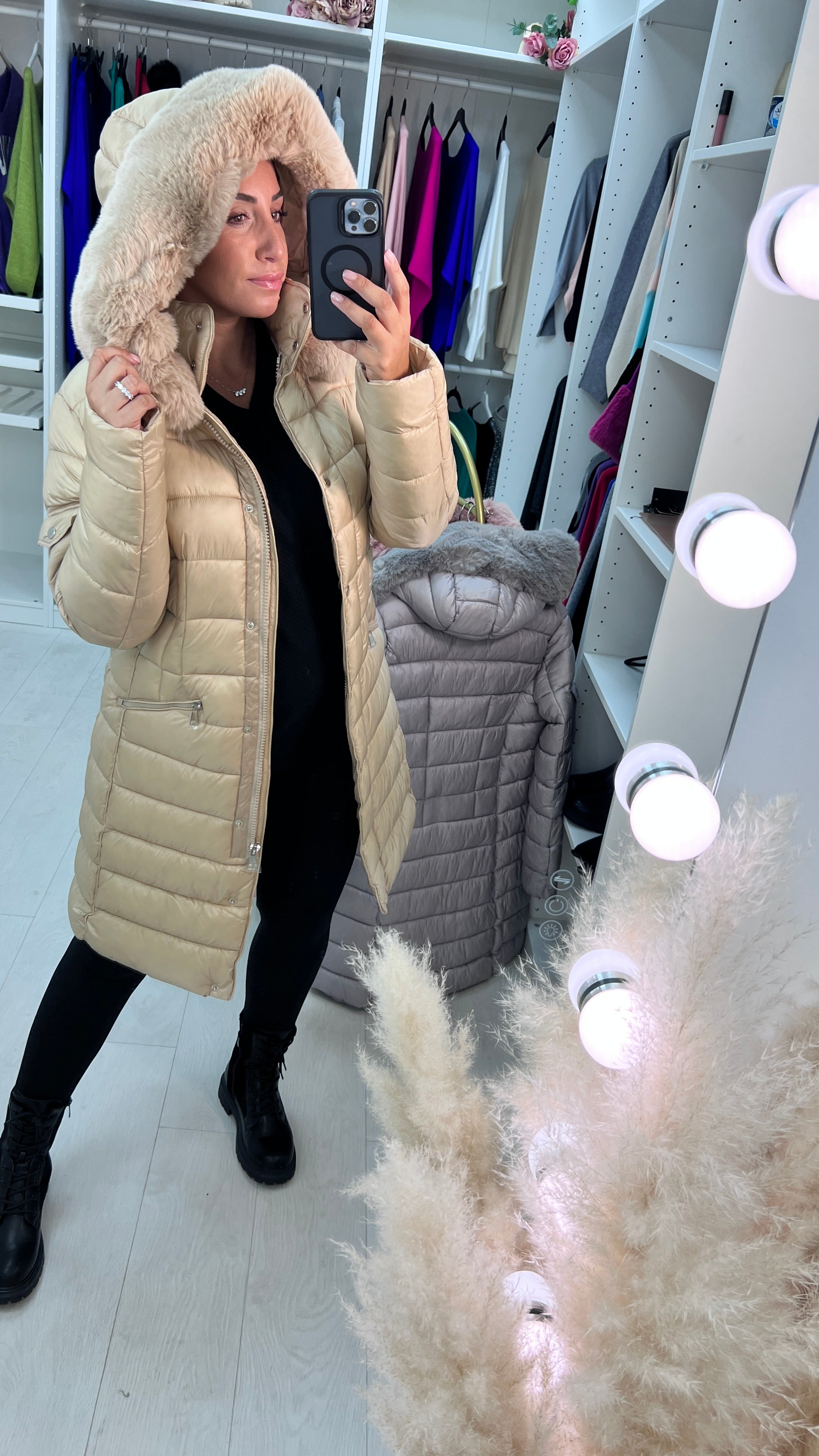 Melinda Faux Fur Hooded Puffer Coat