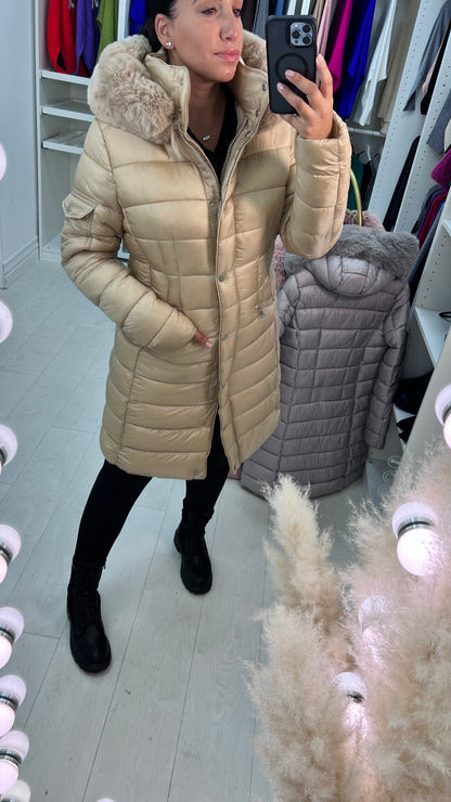 Melinda Faux Fur Hooded Puffer Coat