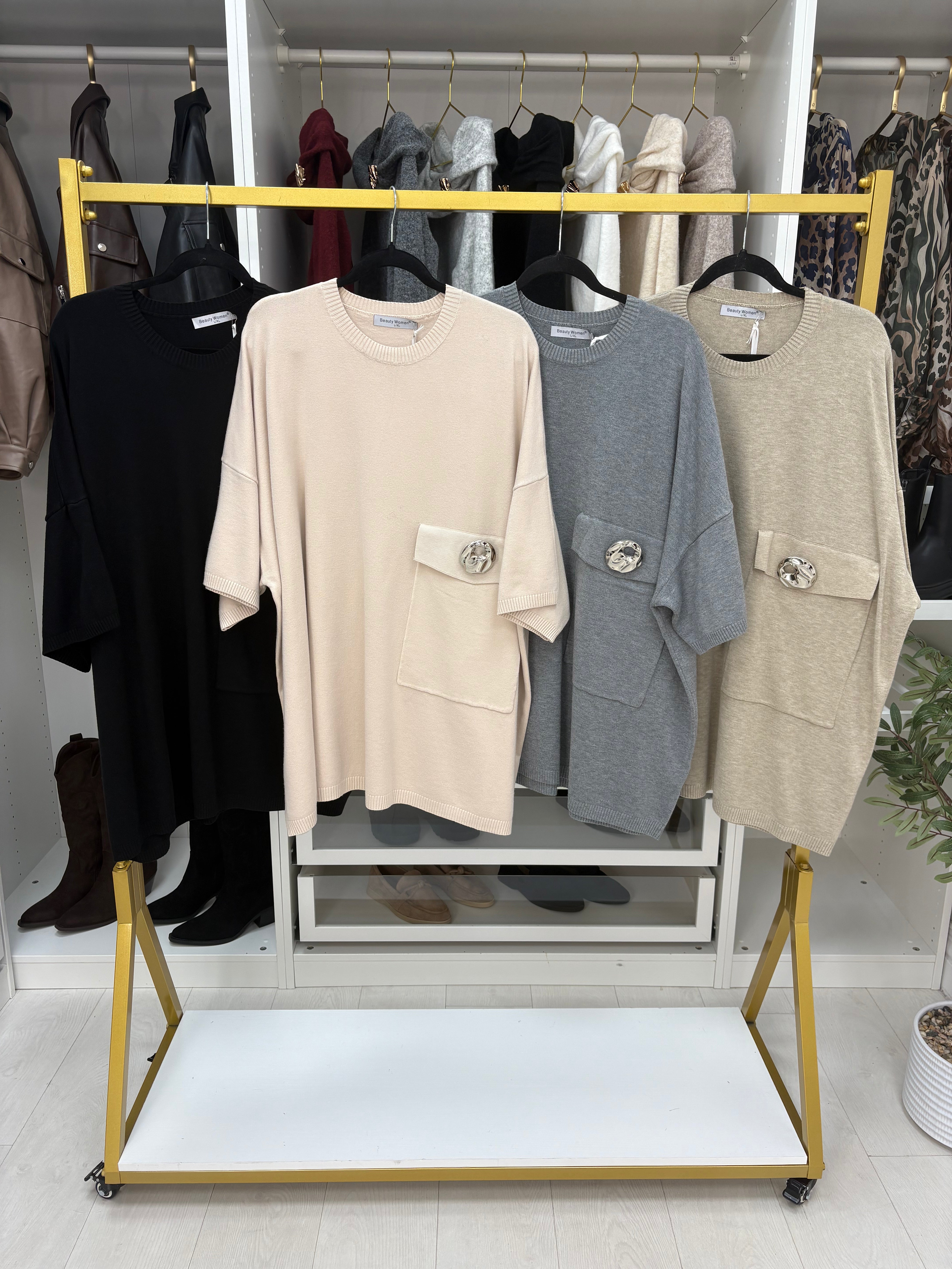 Rosenna Plain Oversized Longline Knit Jumper