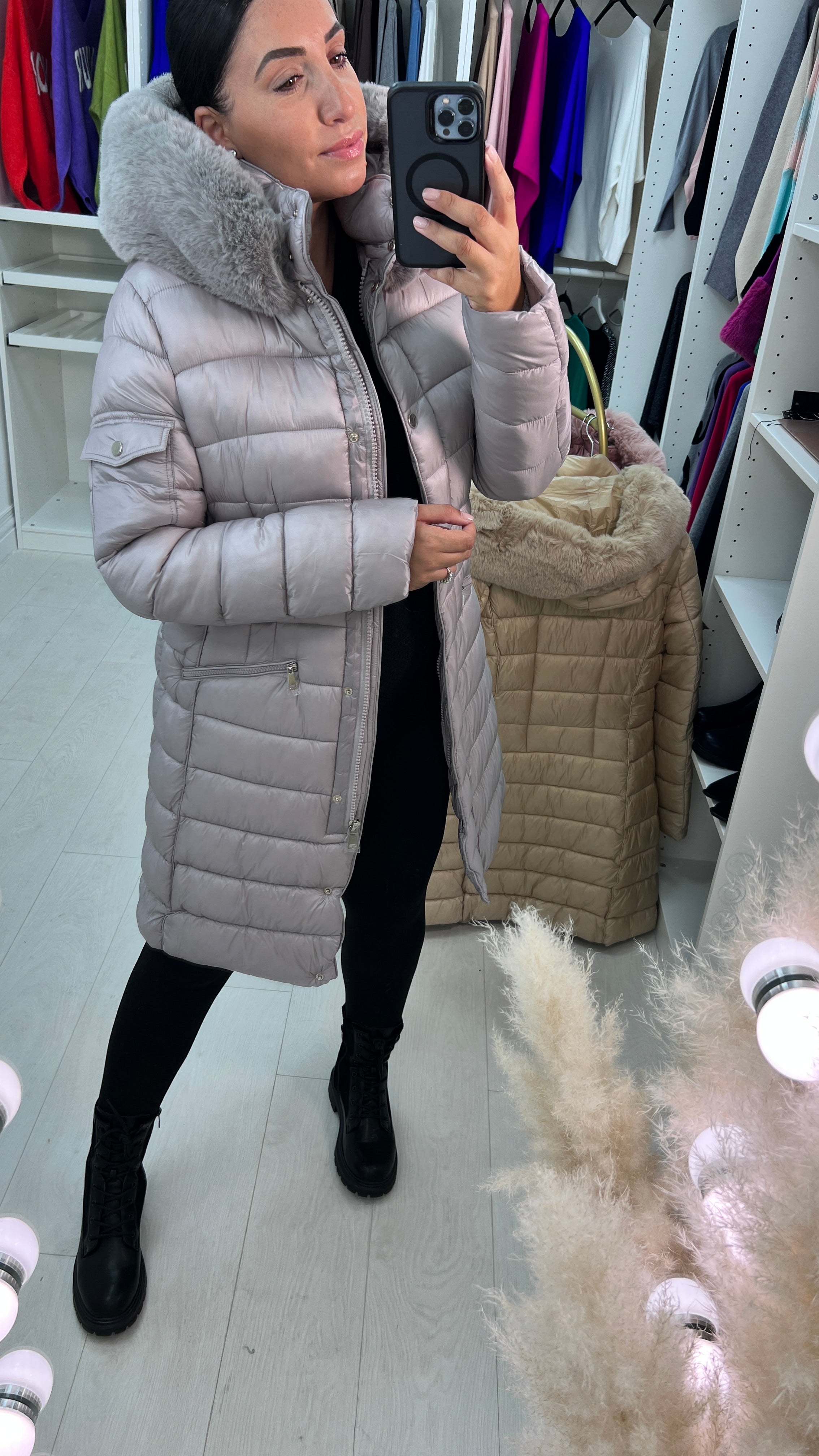 Melinda Faux Fur Hooded Puffer Coat