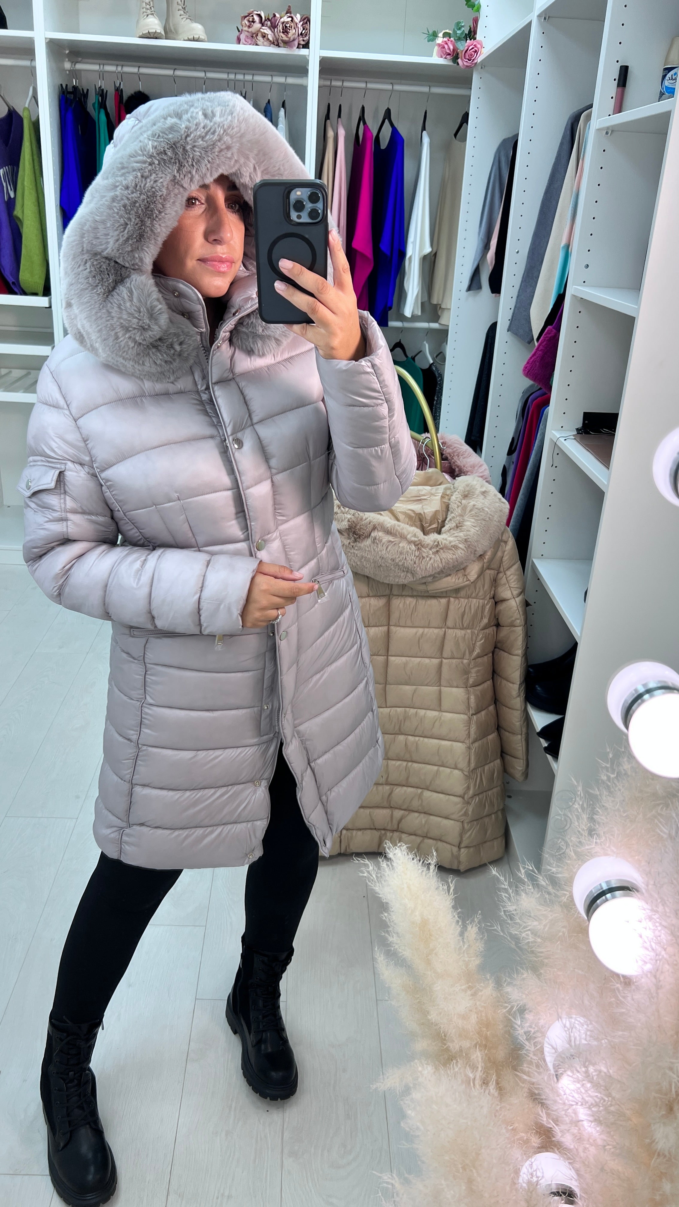 Melinda Faux Fur Hooded Puffer Coat