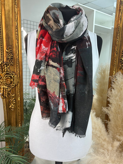 Nelly Abstract Print Lightweight Scarf