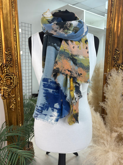Nelly Abstract Print Lightweight Scarf
