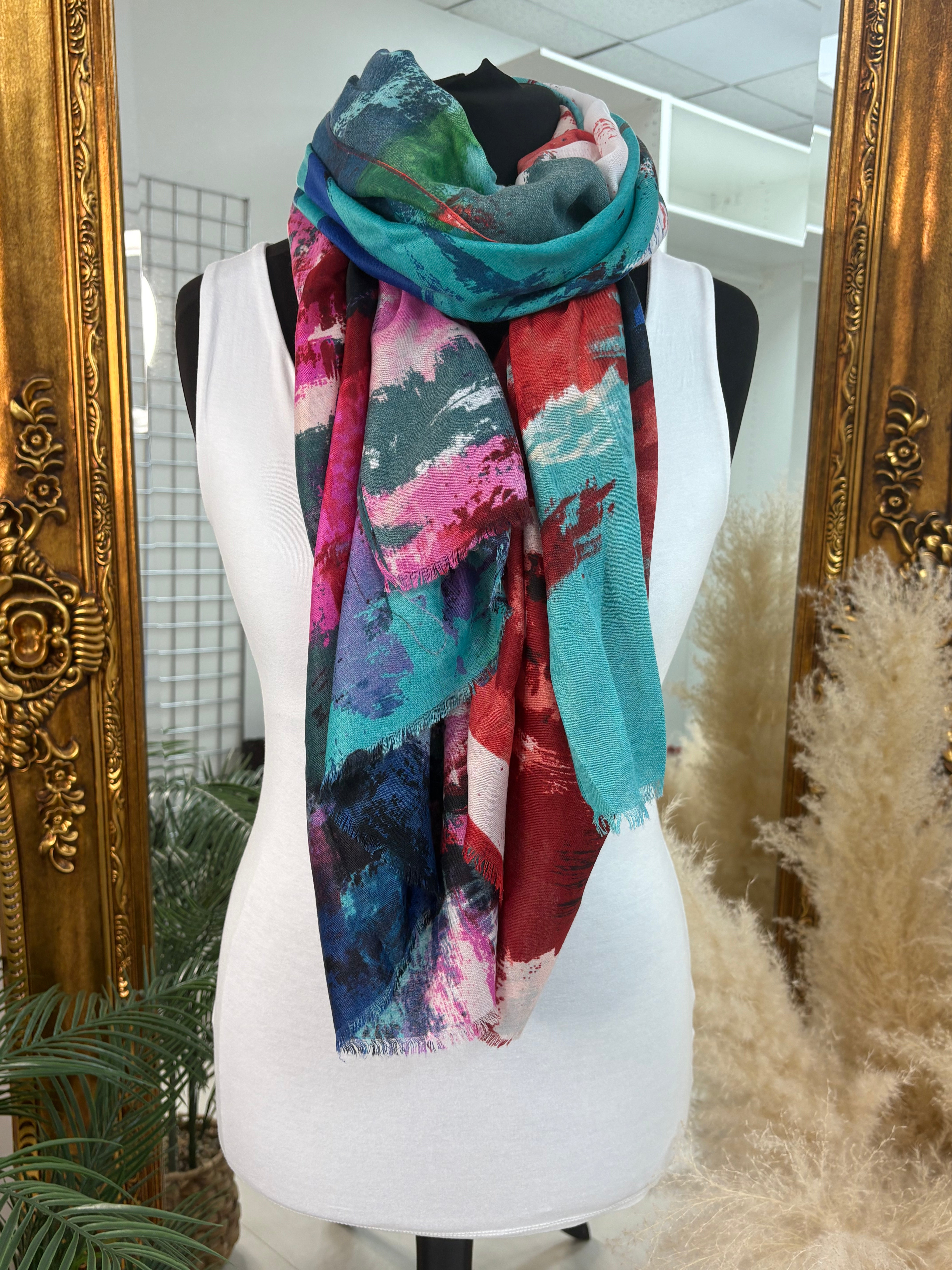 Nelly Abstract Print Lightweight Scarf