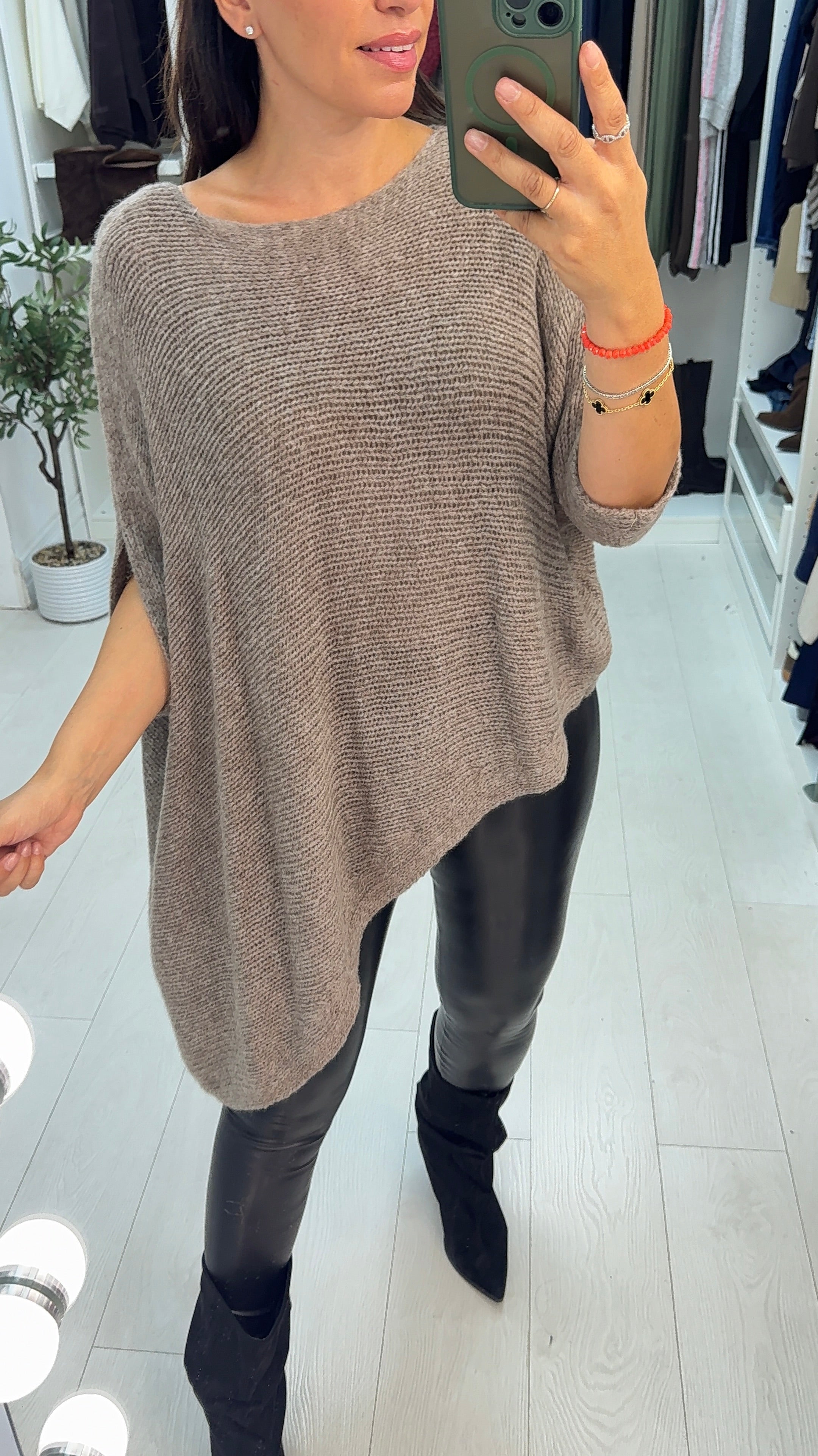 Cady Plain Chunky Knit Asymmetric Jumper