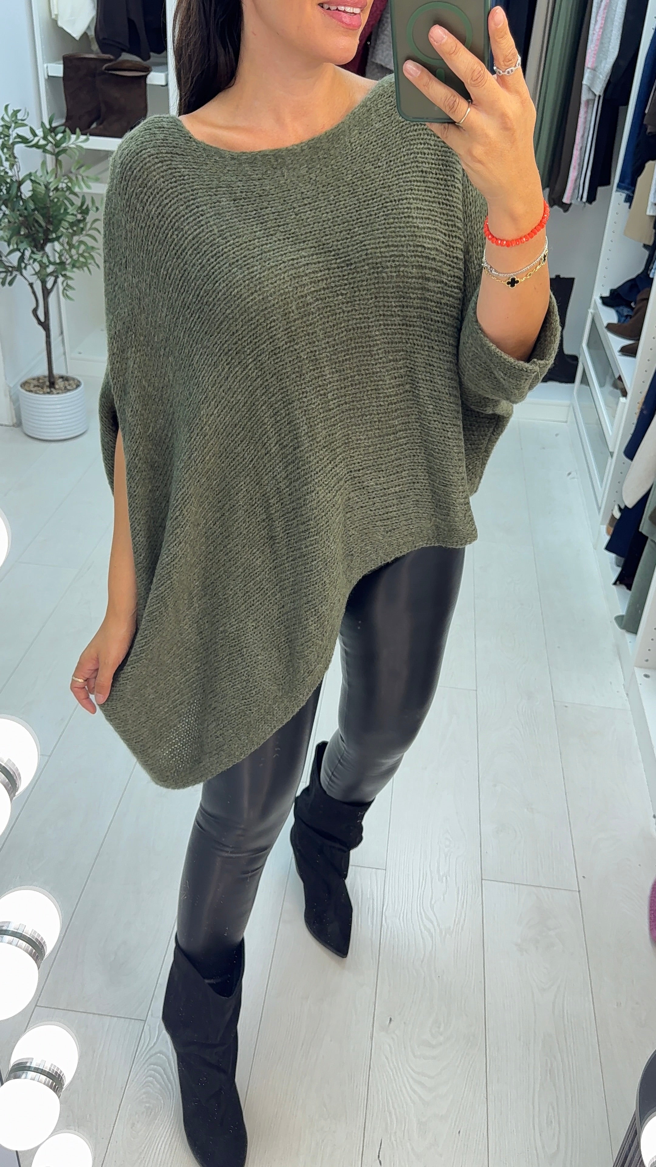 Cady Plain Chunky Knit Asymmetric Jumper