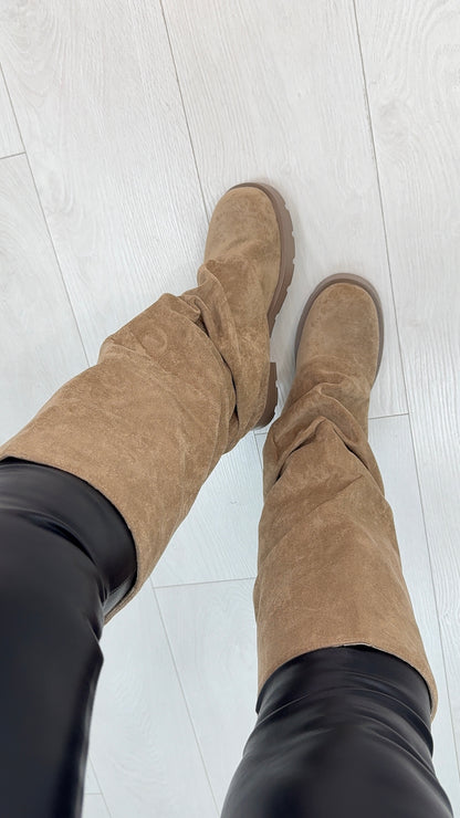 Ricardo Faux Suede Fold Over Boots