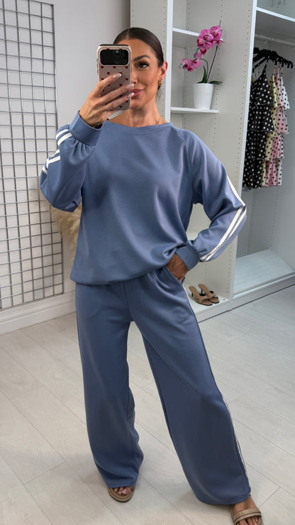 Vineta Long Sleeve Side Stripe Detailed Loungewear Set