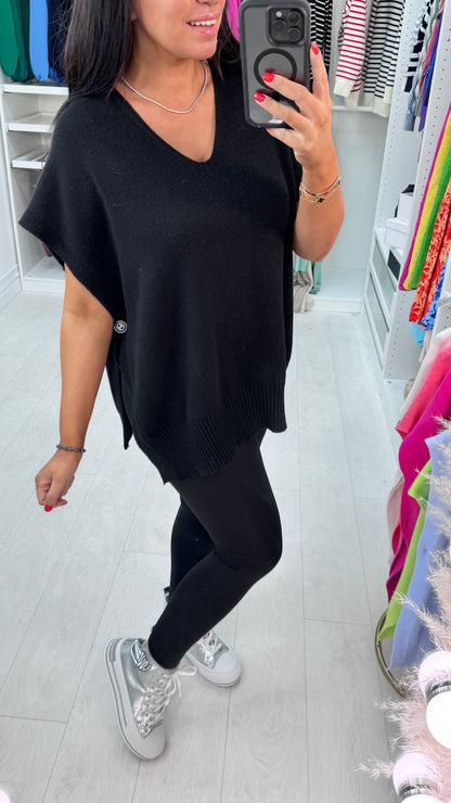 Kimberly Side Button Poncho Jumper