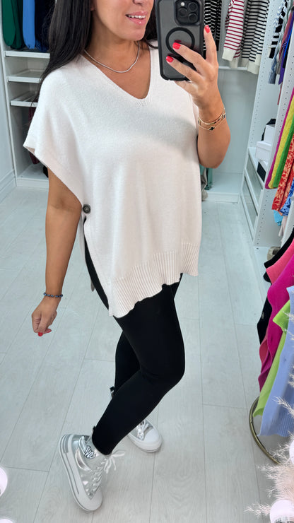 Kimberly Side Button Poncho Jumper