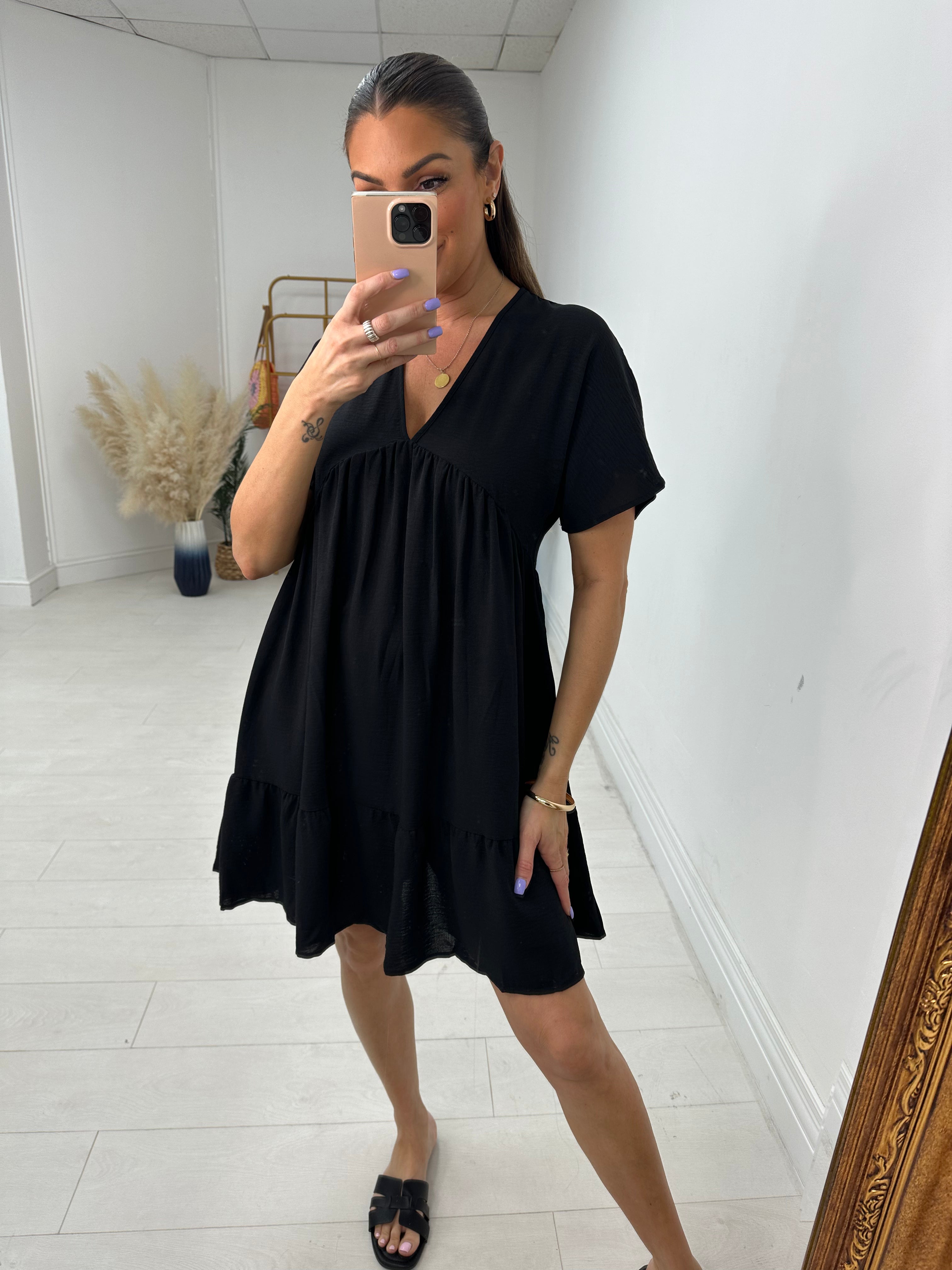 Amyra Floaty Tiered Smock Dress