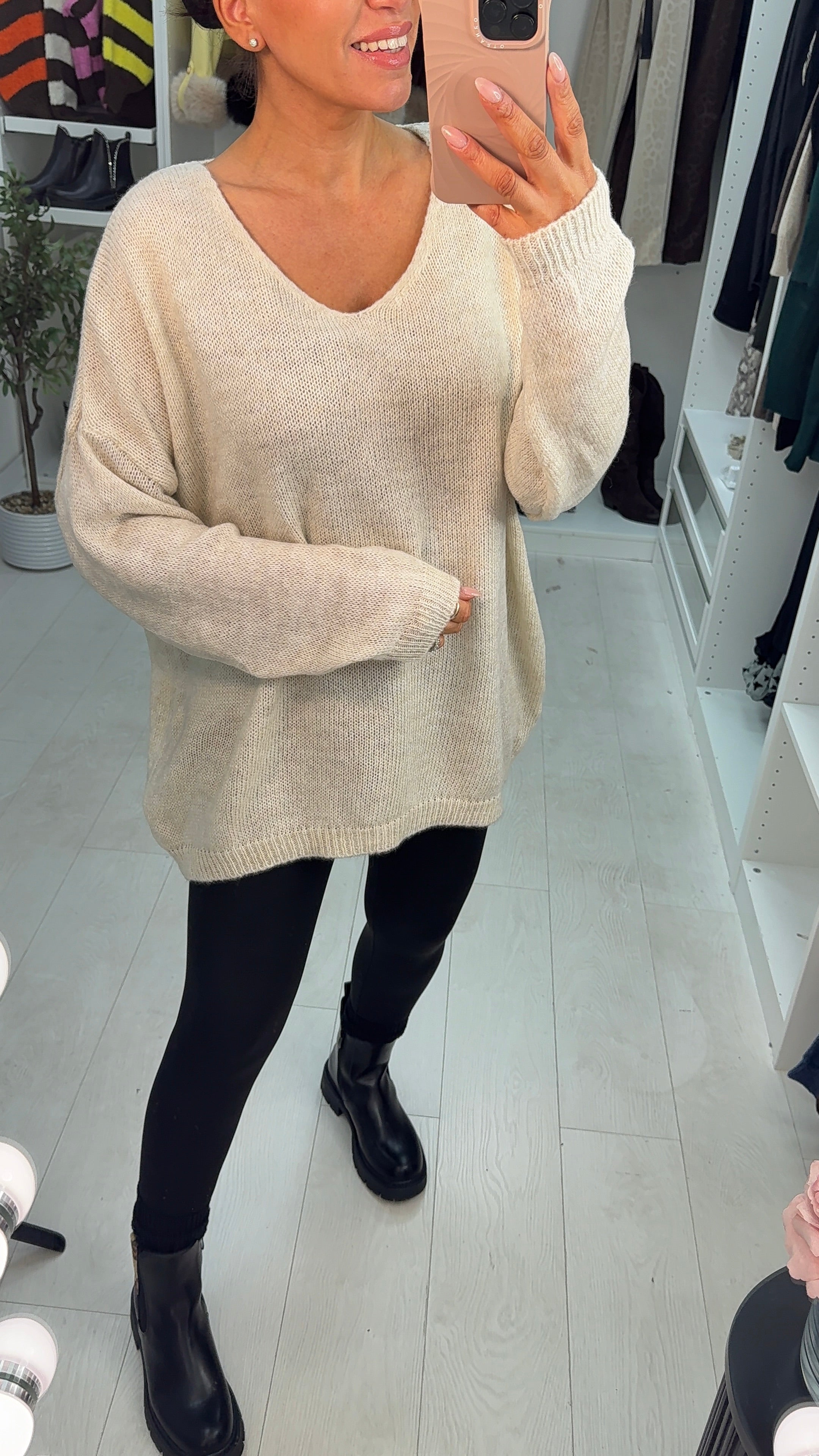 Jessica Heart Back Oversized Jumper