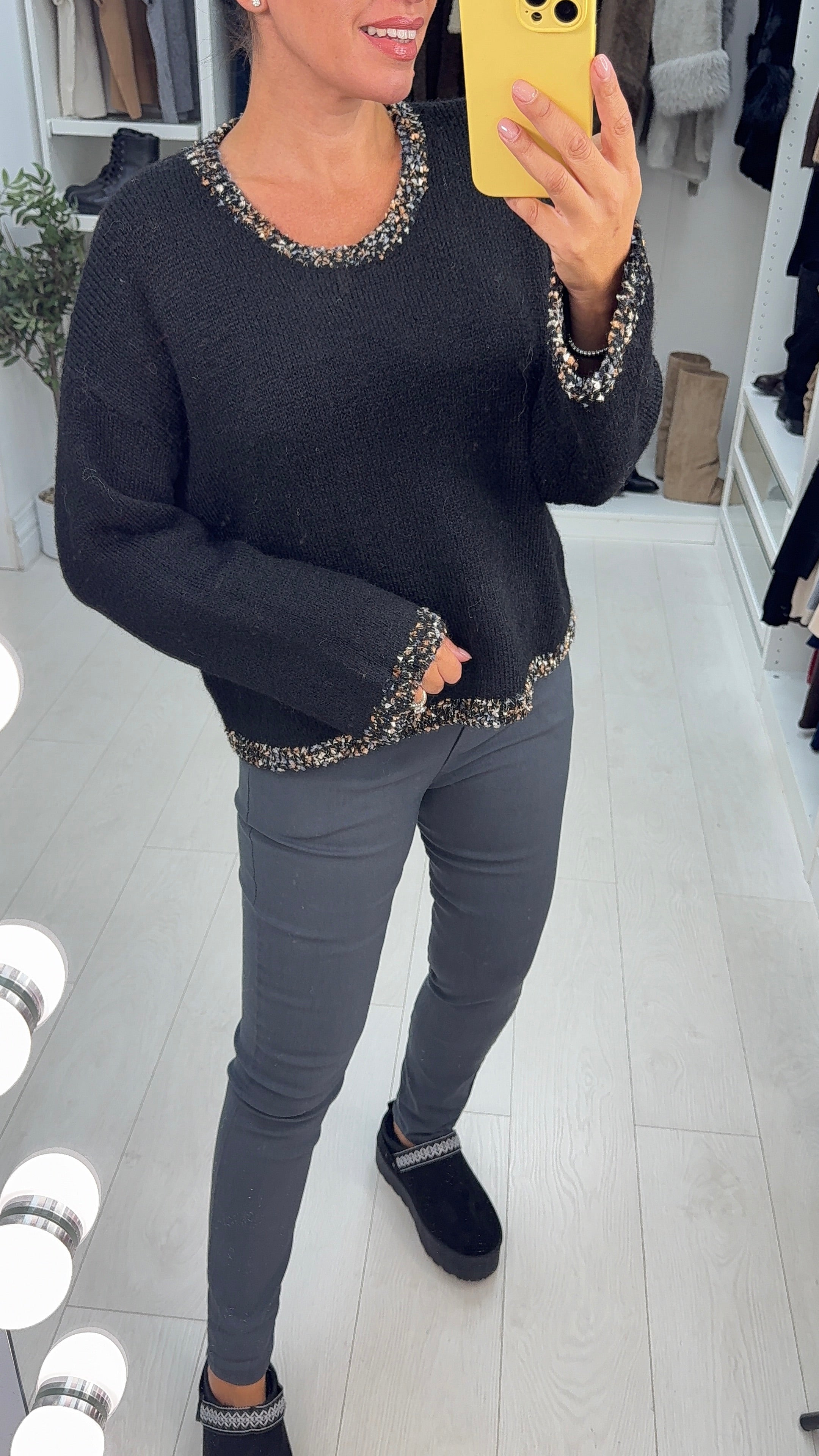 Ilana Plain Super Soft Stitched Hem Detail Jumper