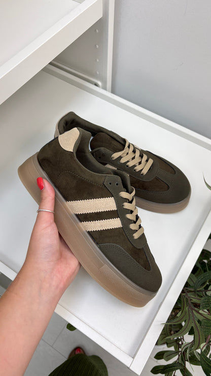 Allie Faux Suede Platform Trainers