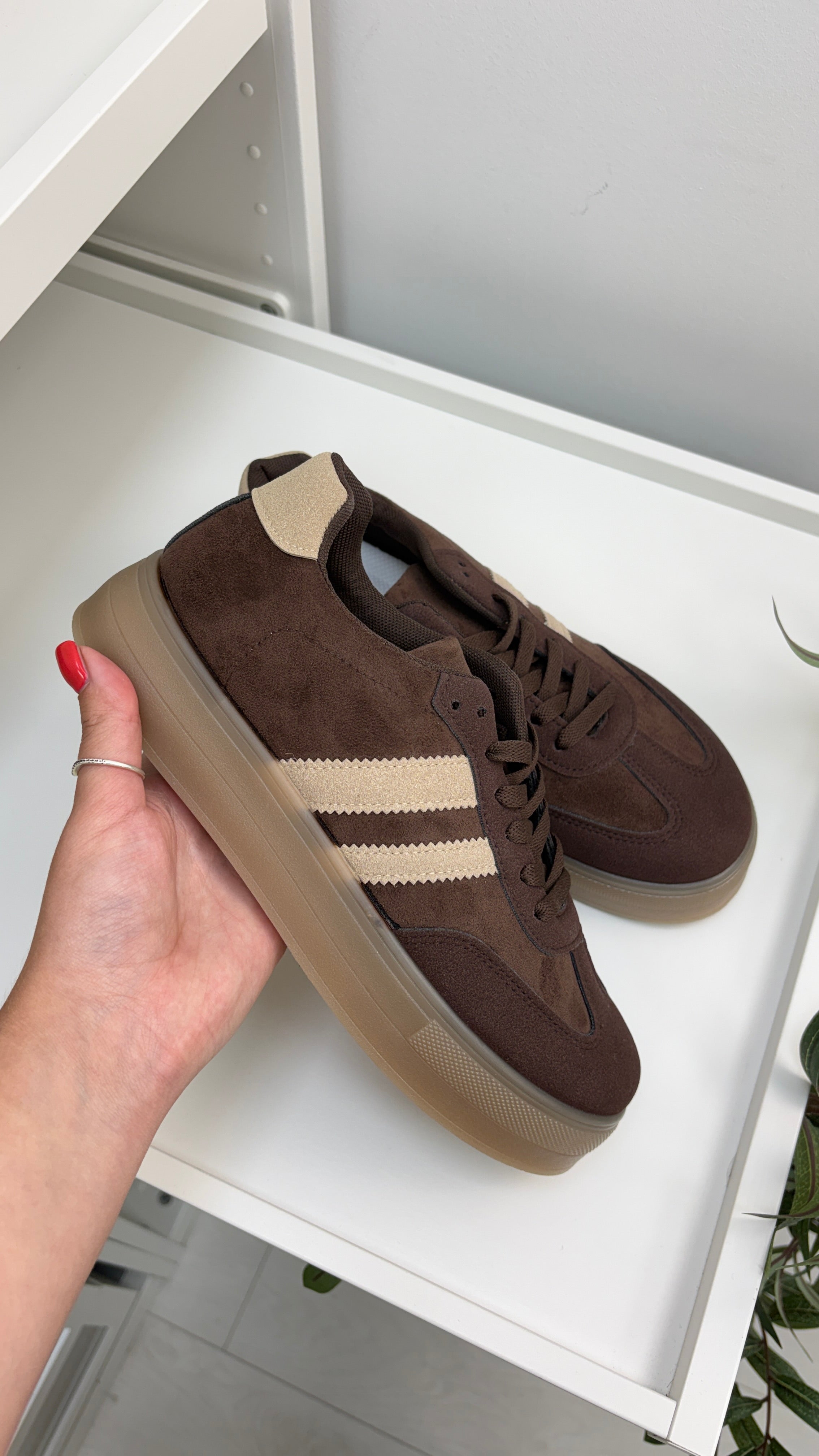 Allie Faux Suede Platform Trainers