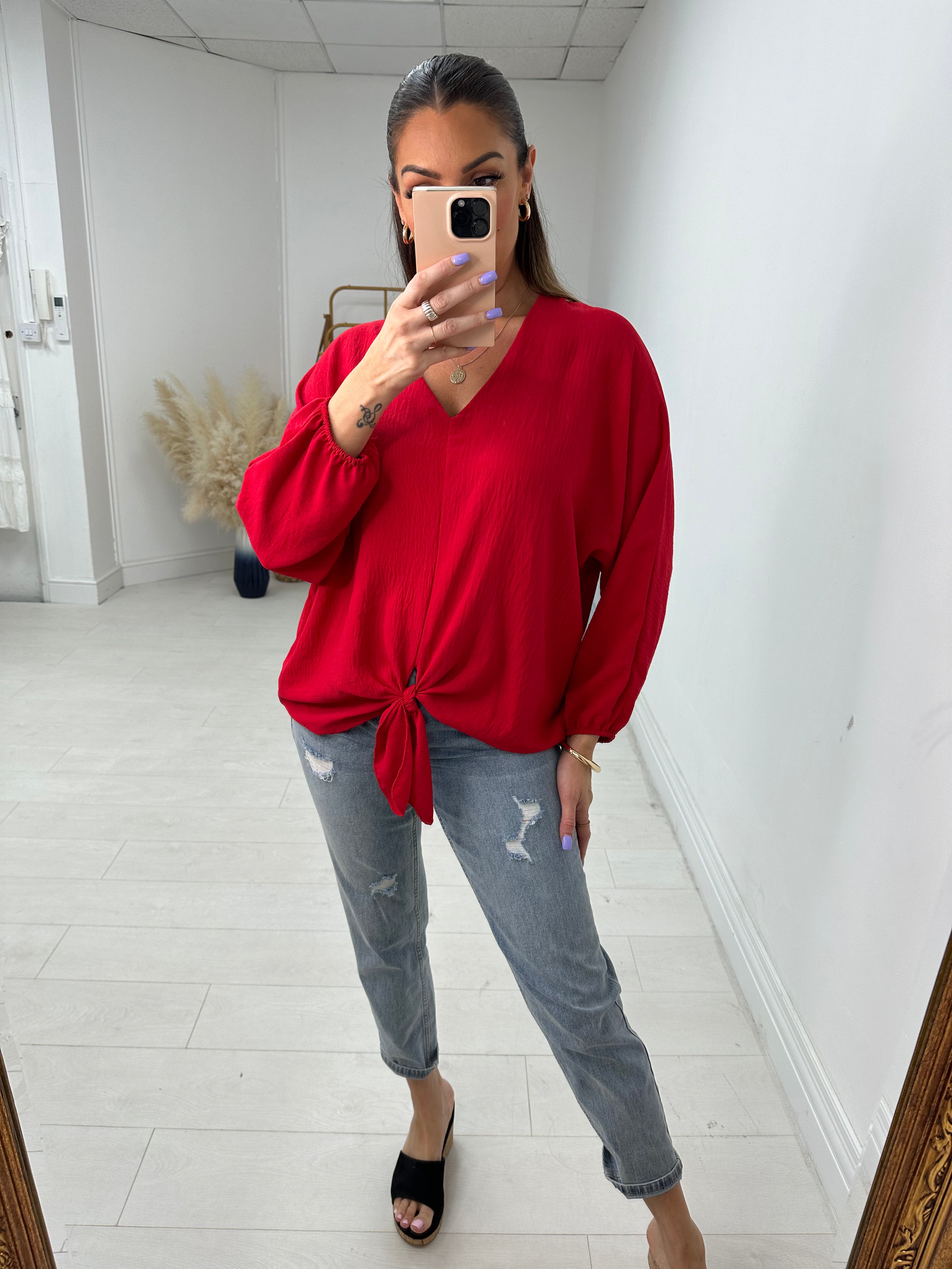 Lynne Knot Front Plain Top