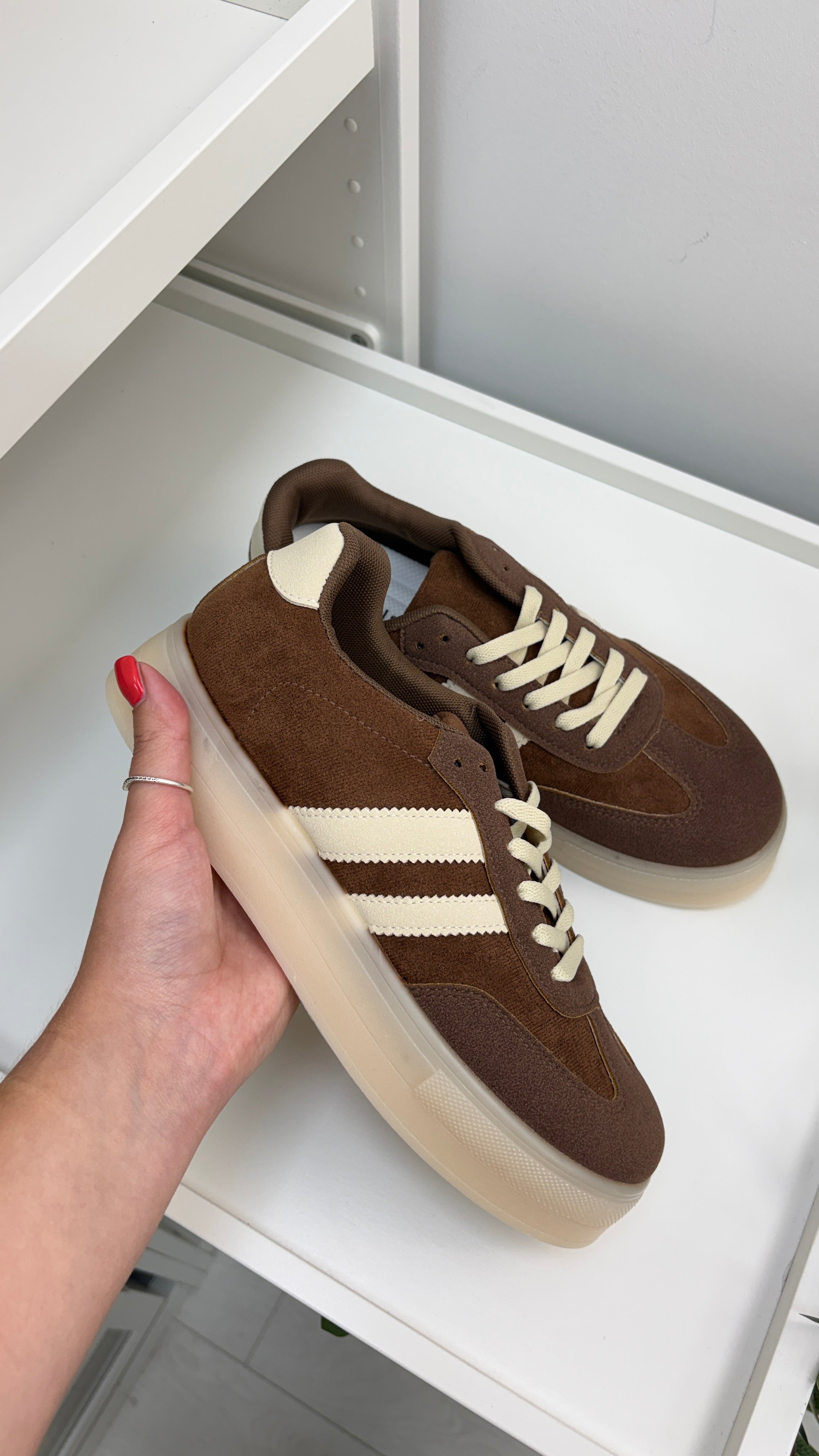 Allie Faux Suede Platform Trainers