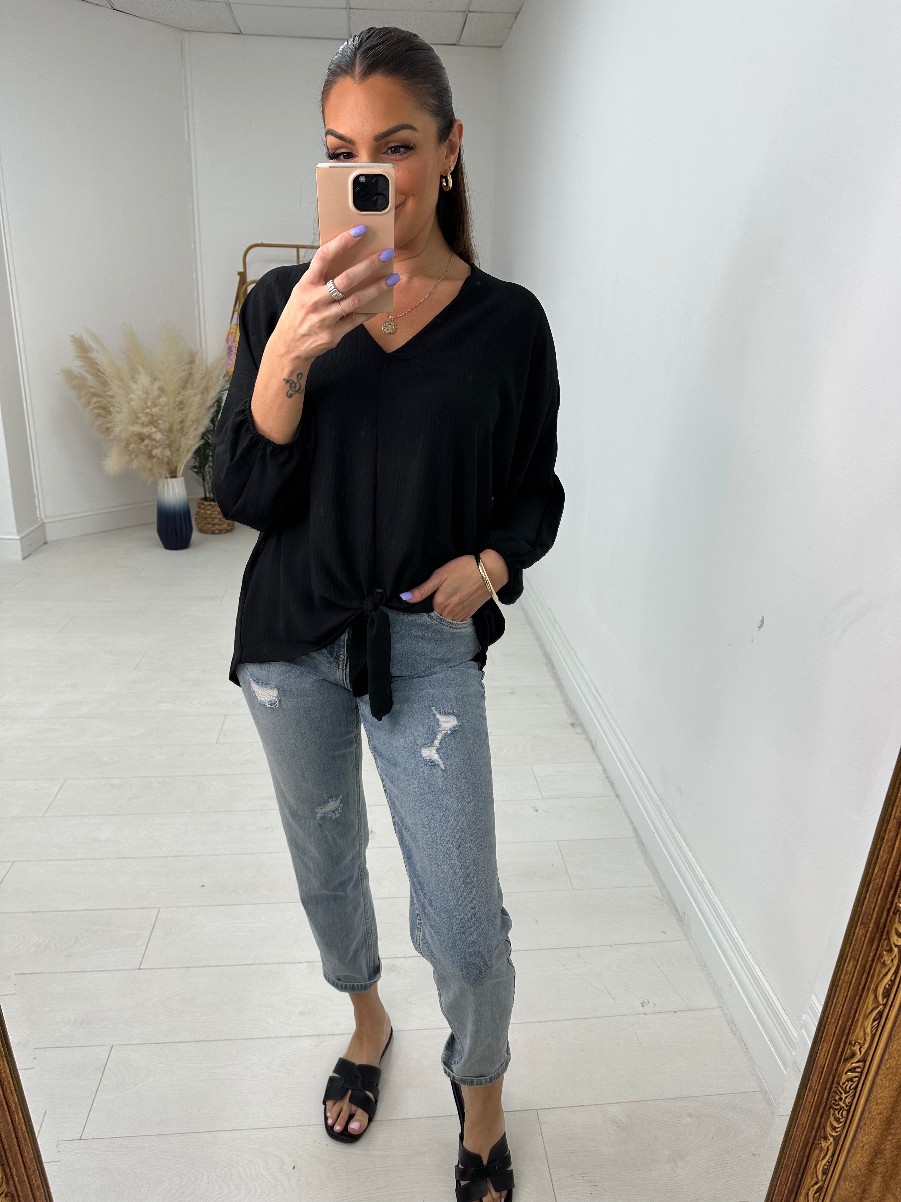 Lynne Knot Front Plain Top