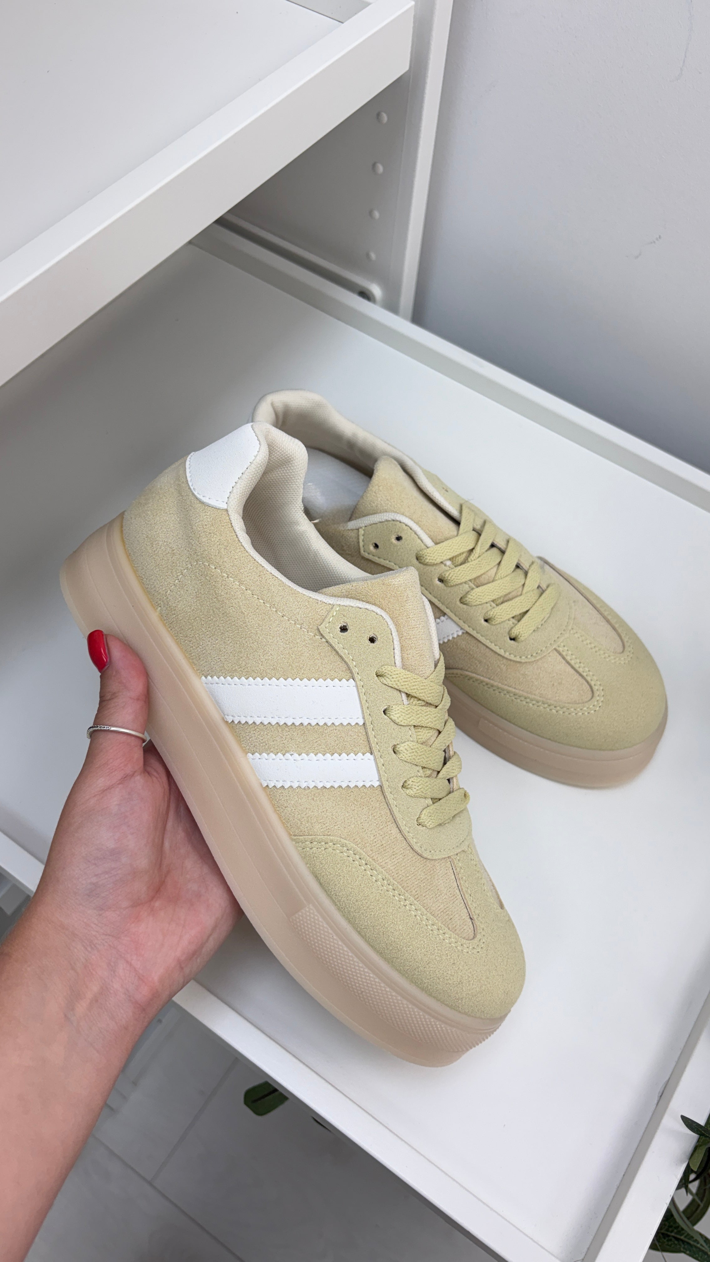 Allie Faux Suede Platform Trainers