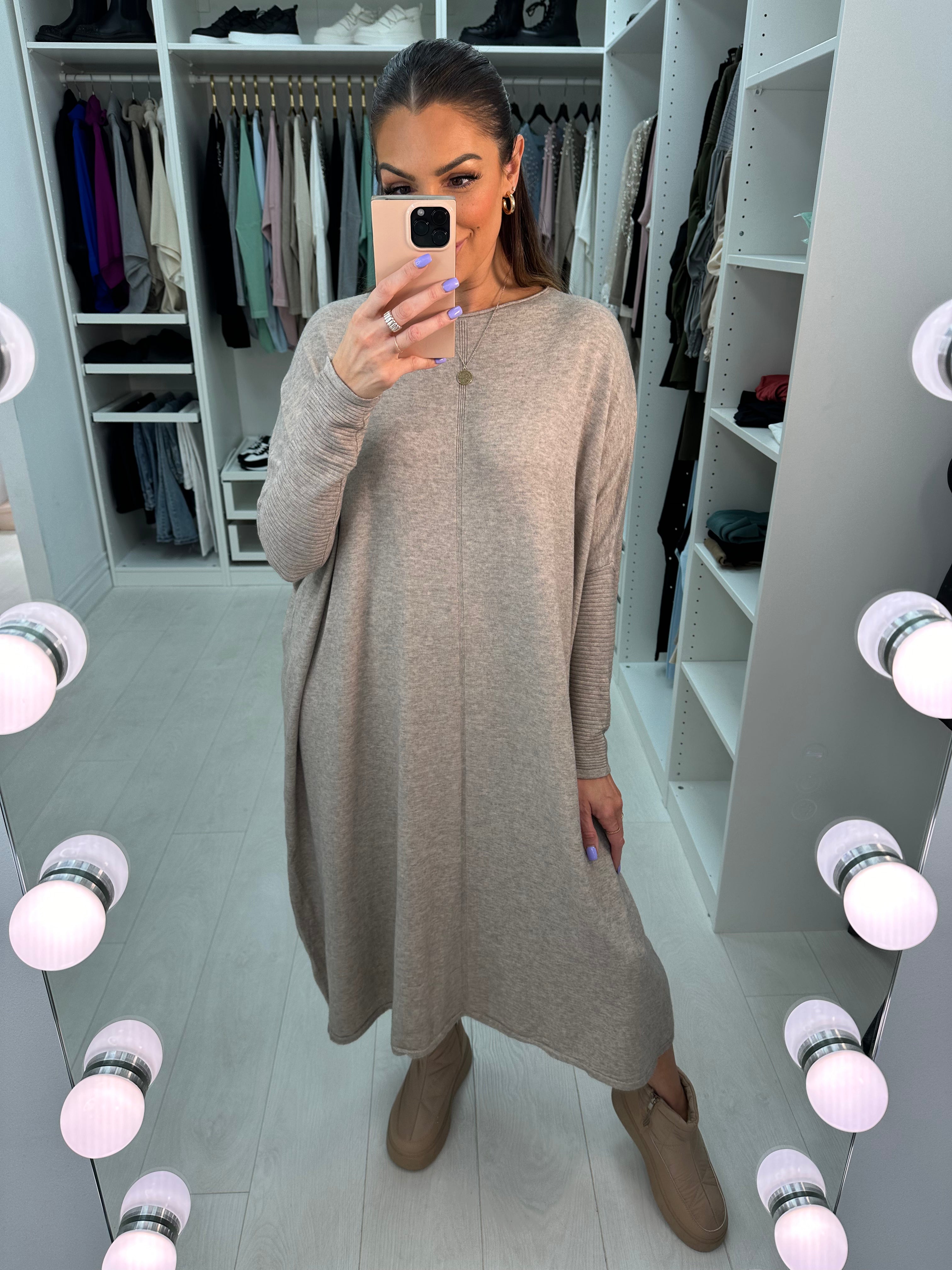 Alina Plain Maxi Knit Dress