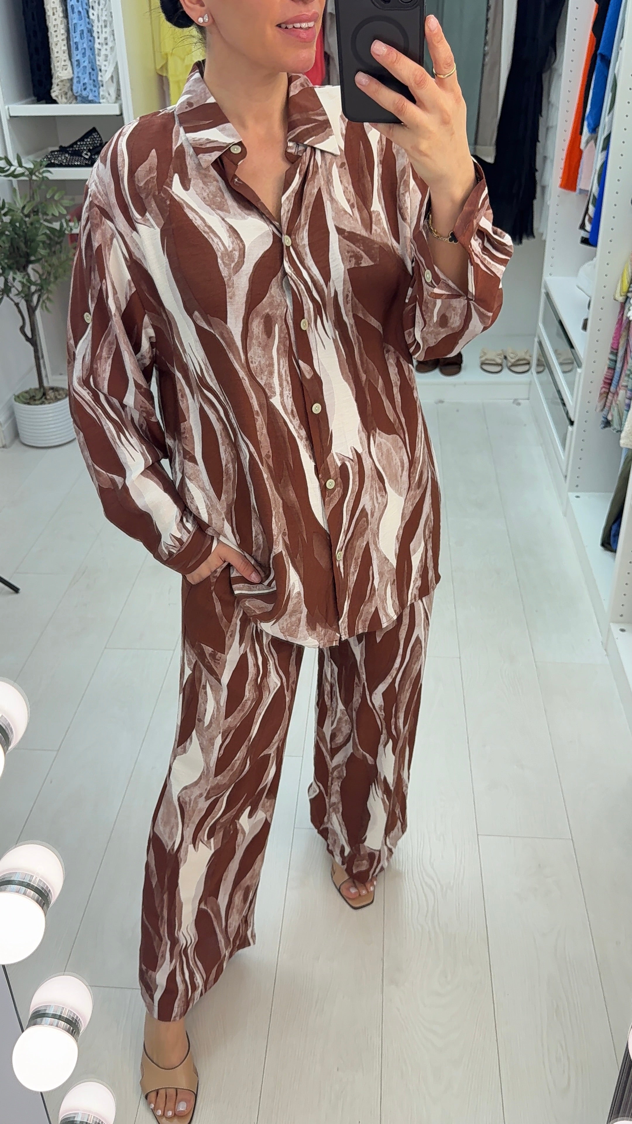 Dione Abstract Print Loose Fit Co-Ord Set