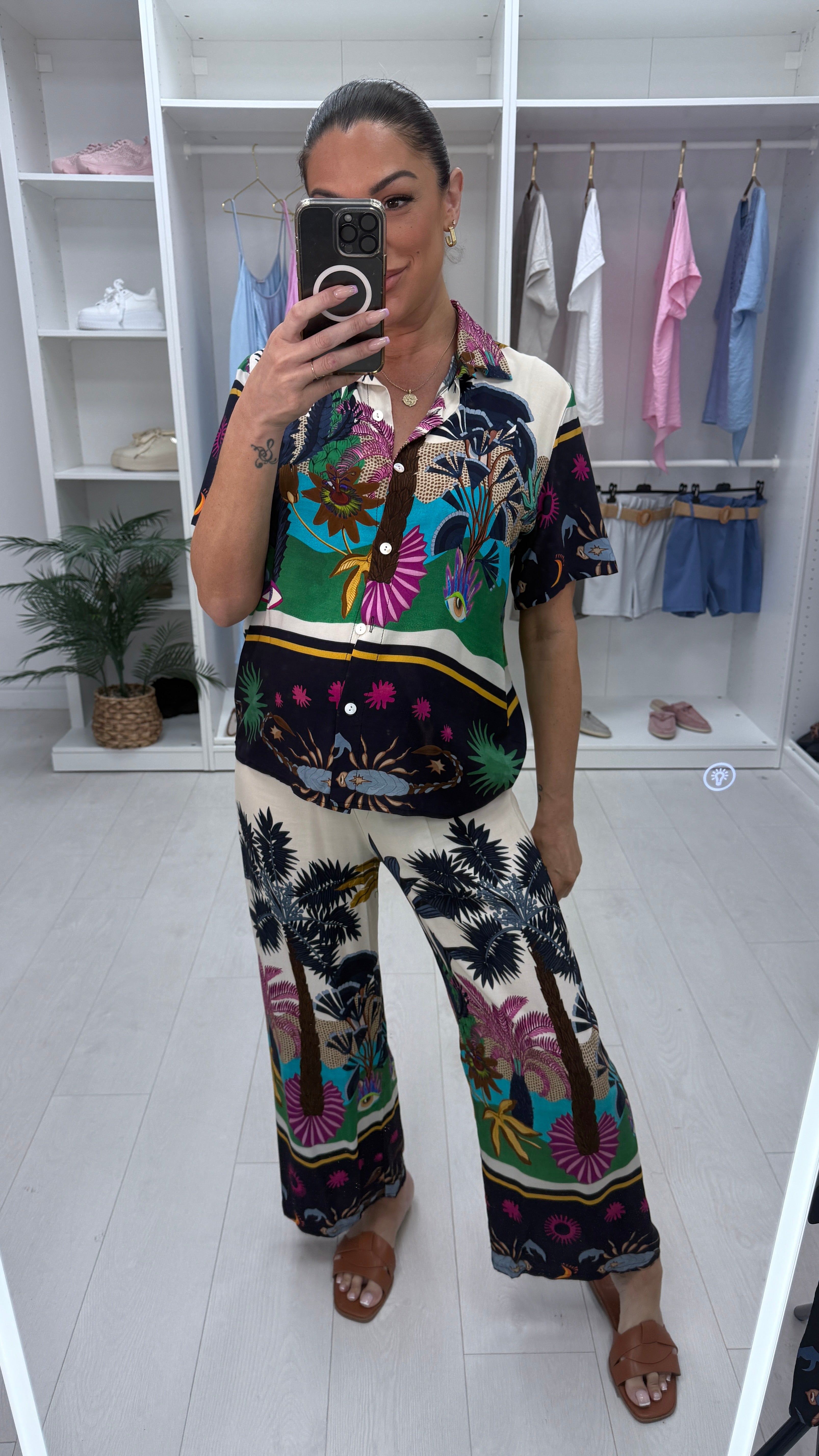 Jazmine Abstract Print Shirt Co-Ord Set