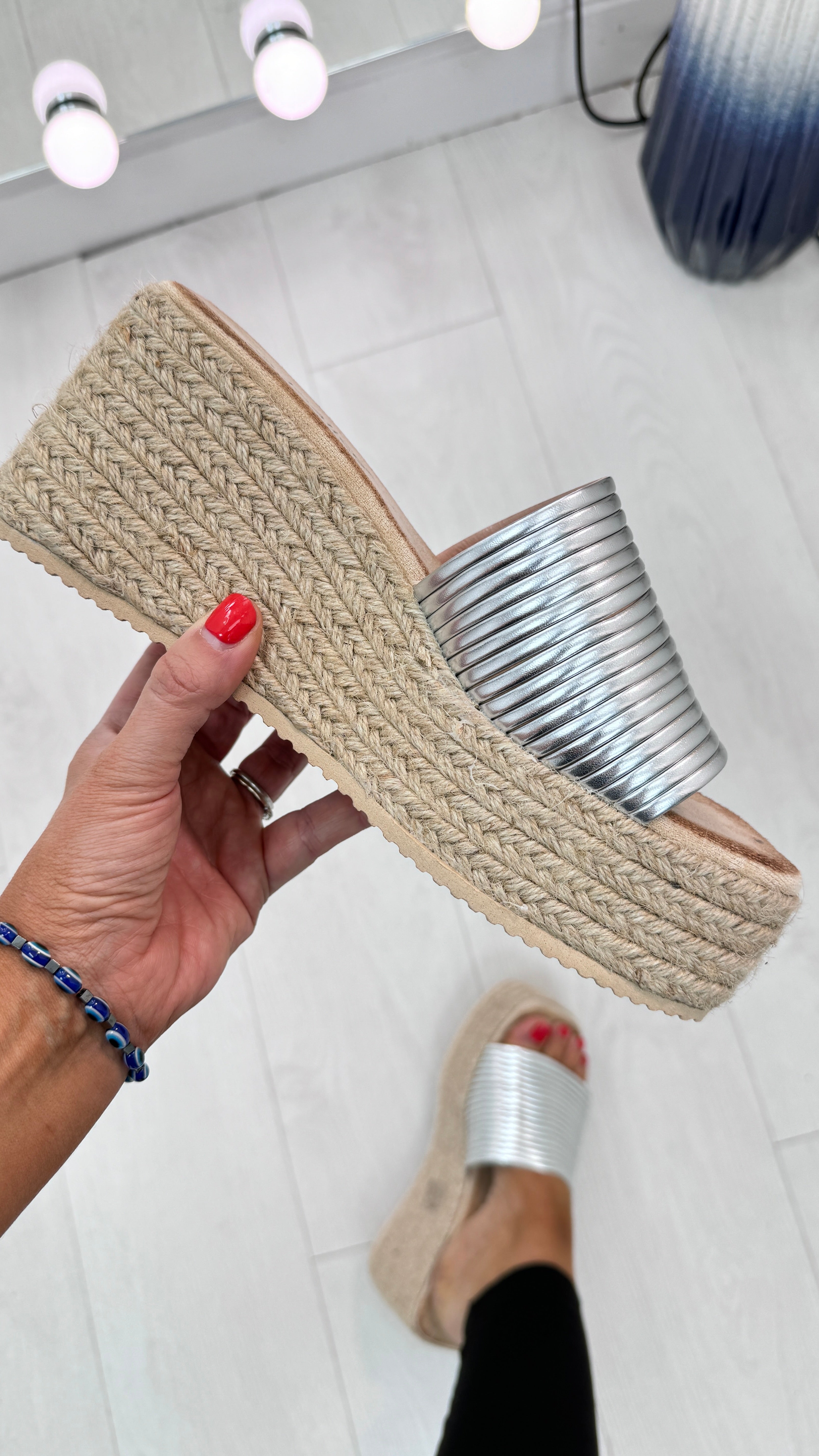 Mina Metallic Detail Platform Mule