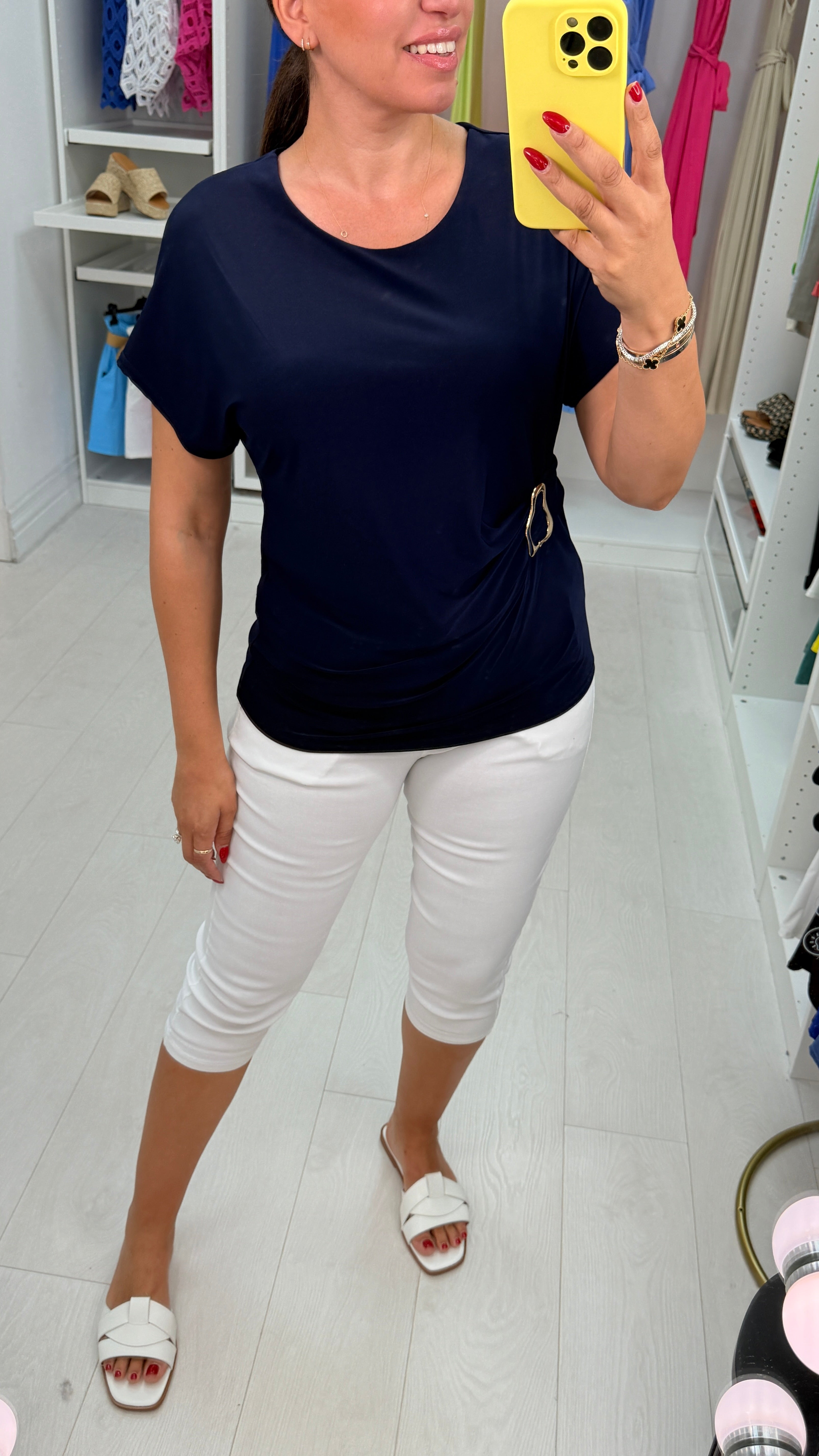 Nadia Plain Buckle Detail Magic Top