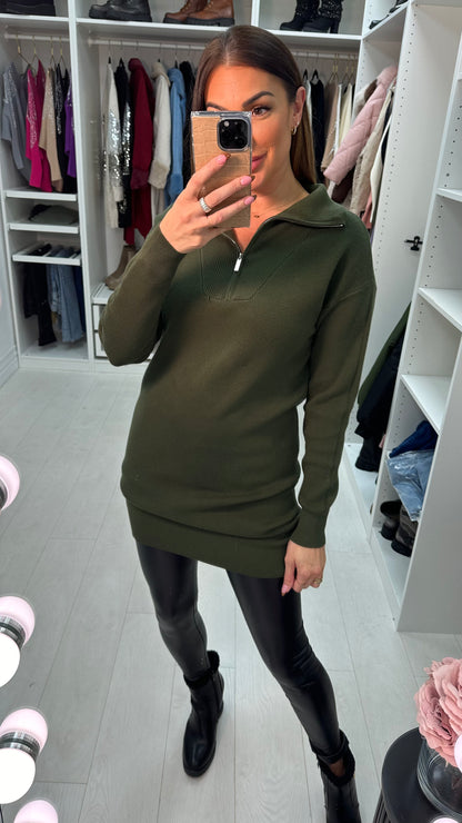 Marivella Zip Front Longline Knit Jumper