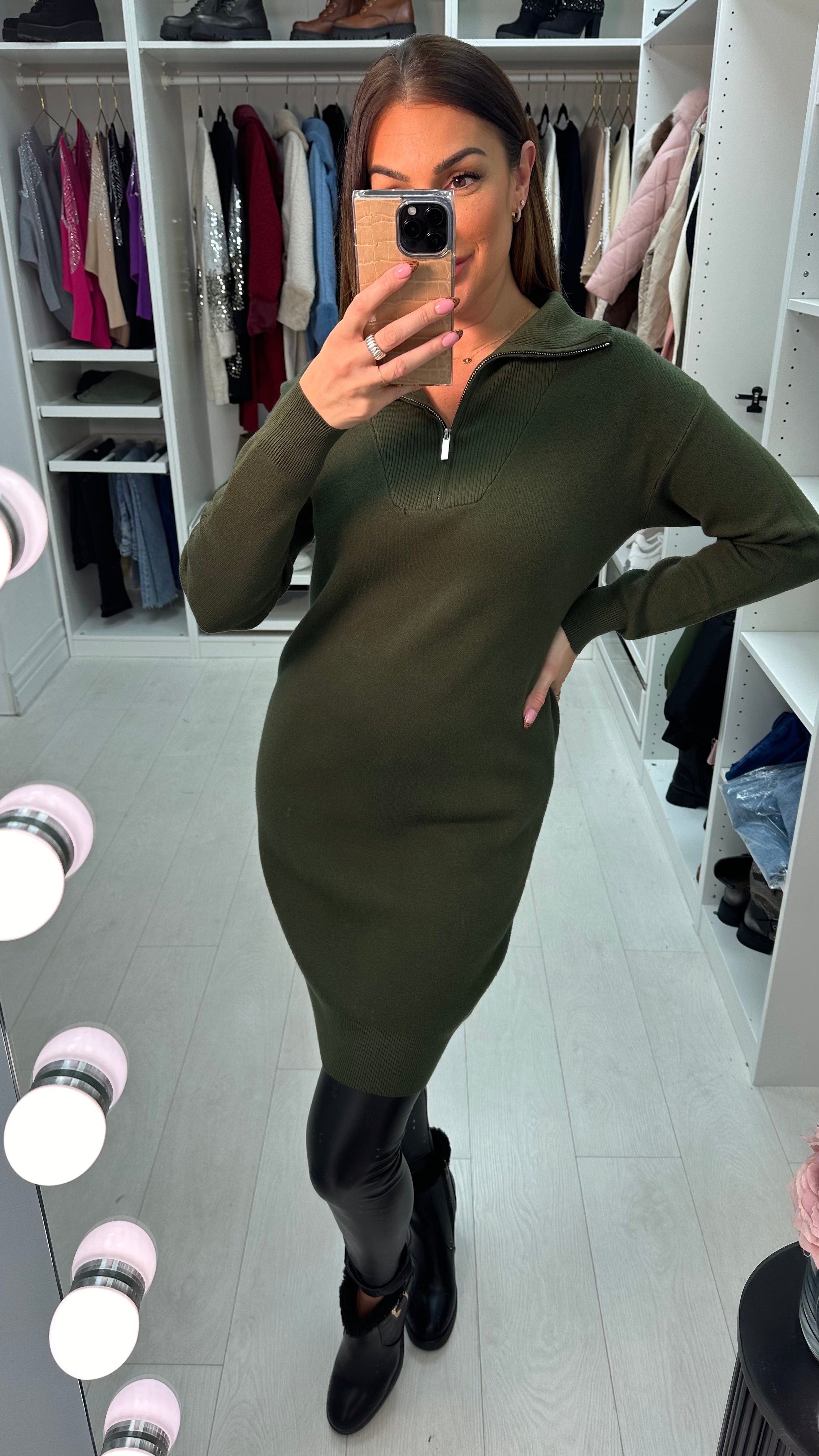 Marivella Zip Front Longline Knit Jumper