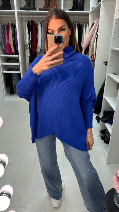 Gisele Roll Neck Asymmetric Knit Jumper