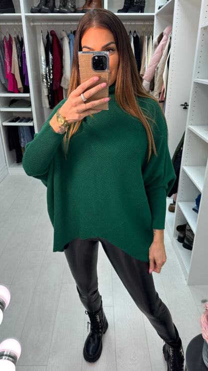 Gisele Roll Neck Asymmetric Knit Jumper