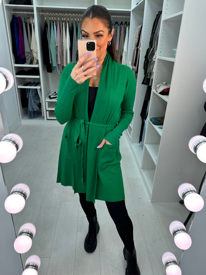 Hallie Plain Ribbed Longline Cardigan