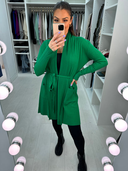 Hallie Plain Ribbed Longline Cardigan