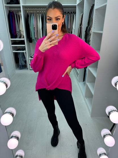 Lilah Knot Front Cable Knit Jumper