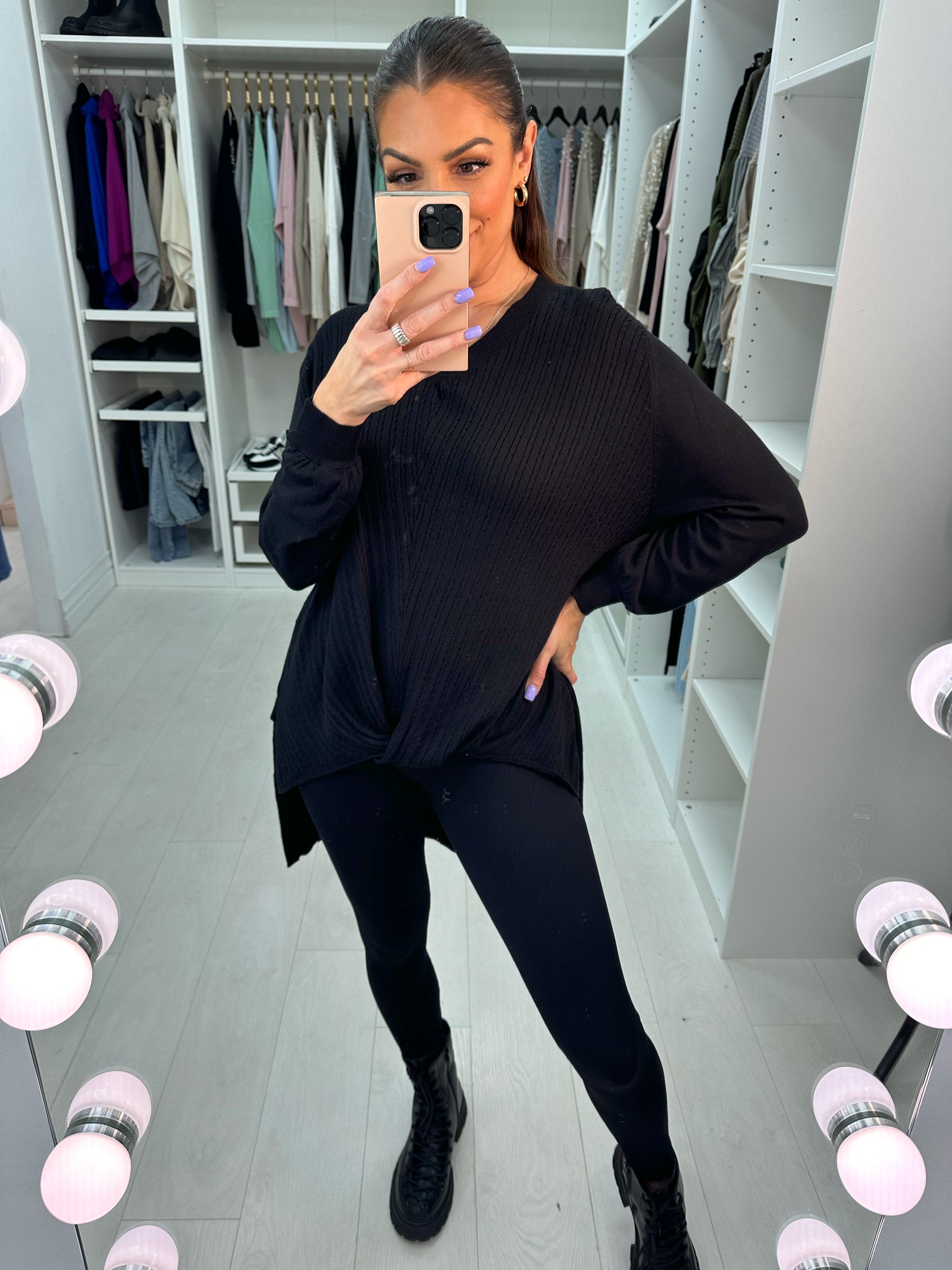 Lilah Knot Front Cable Knit Jumper