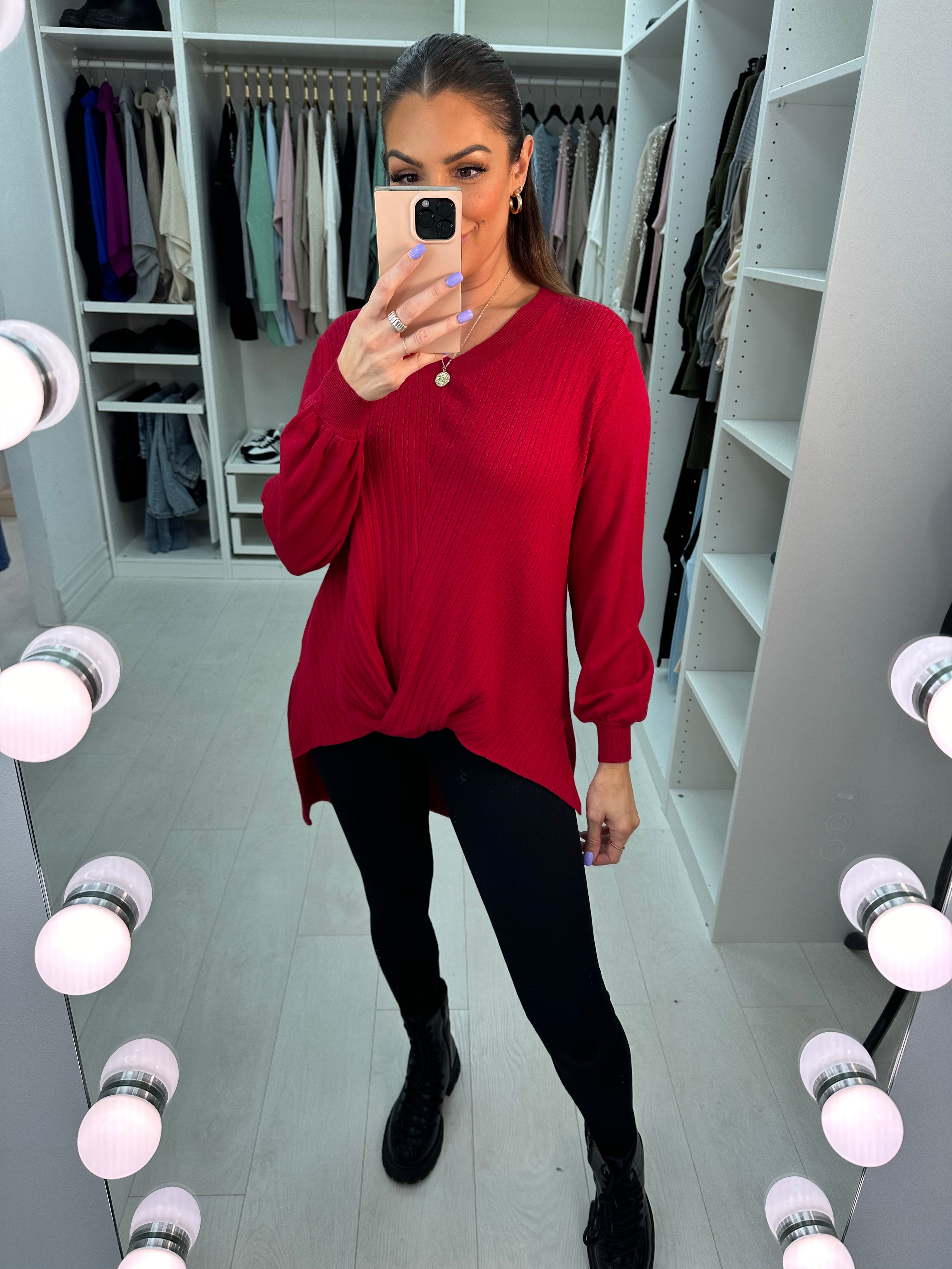 Lilah Knot Front Cable Knit Jumper