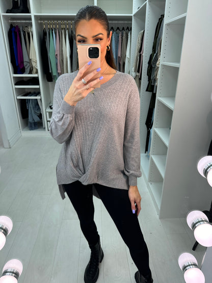 Lilah Knot Front Cable Knit Jumper