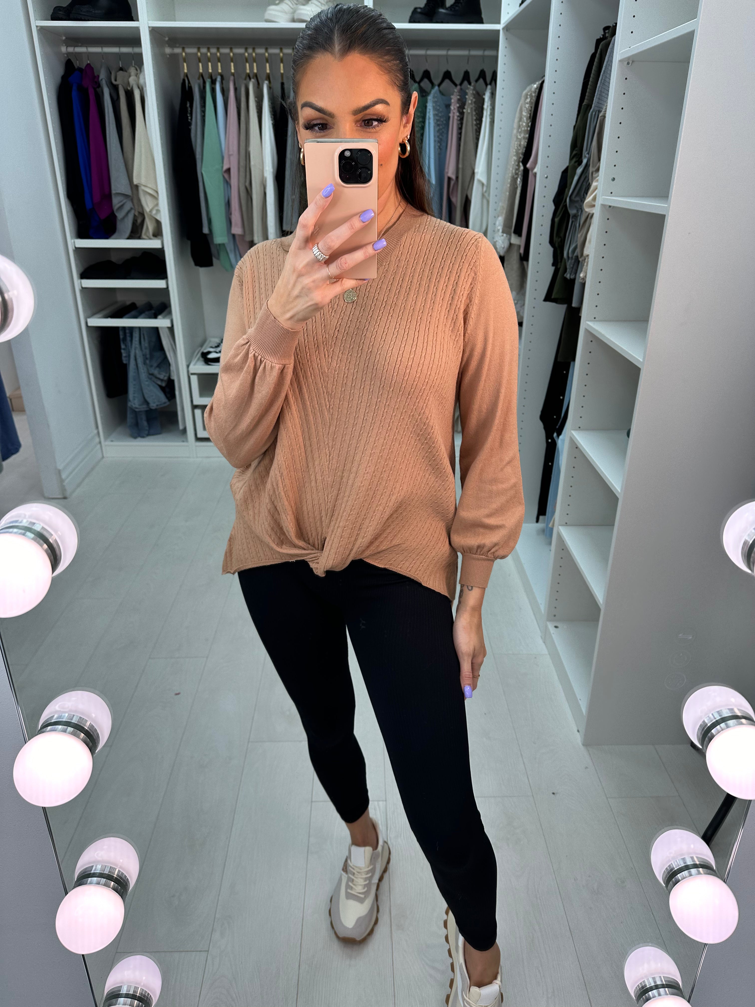 Lilah Knot Front Cable Knit Jumper