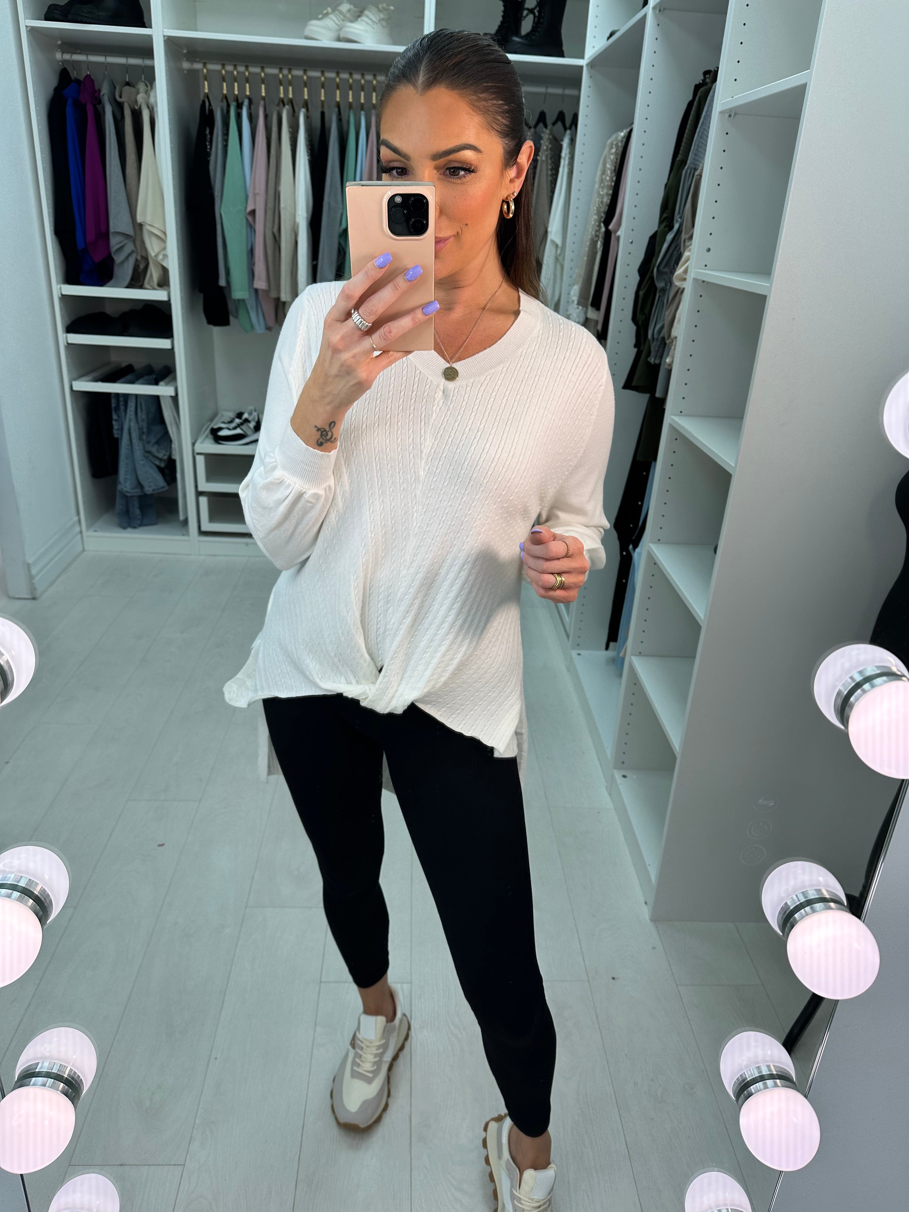 Lilah Knot Front Cable Knit Jumper