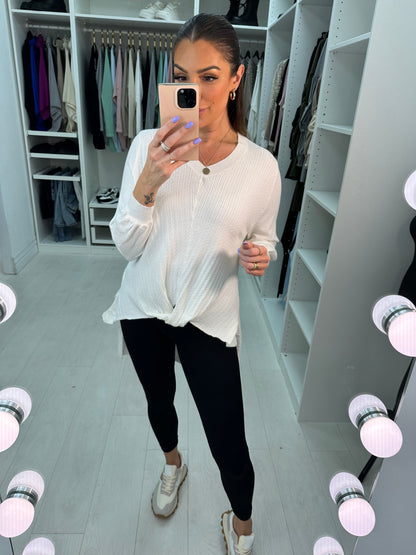 Lilah Knot Front Cable Knit Jumper