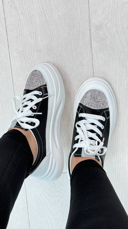 Sage Diamante Detail Platform Trainers