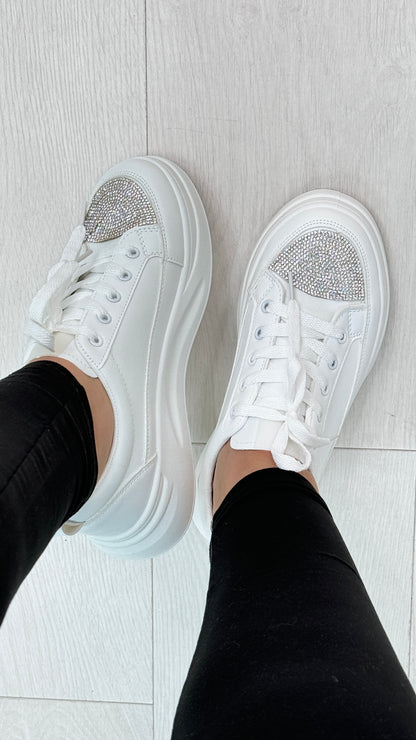 Sage Diamante Detail Platform Trainers