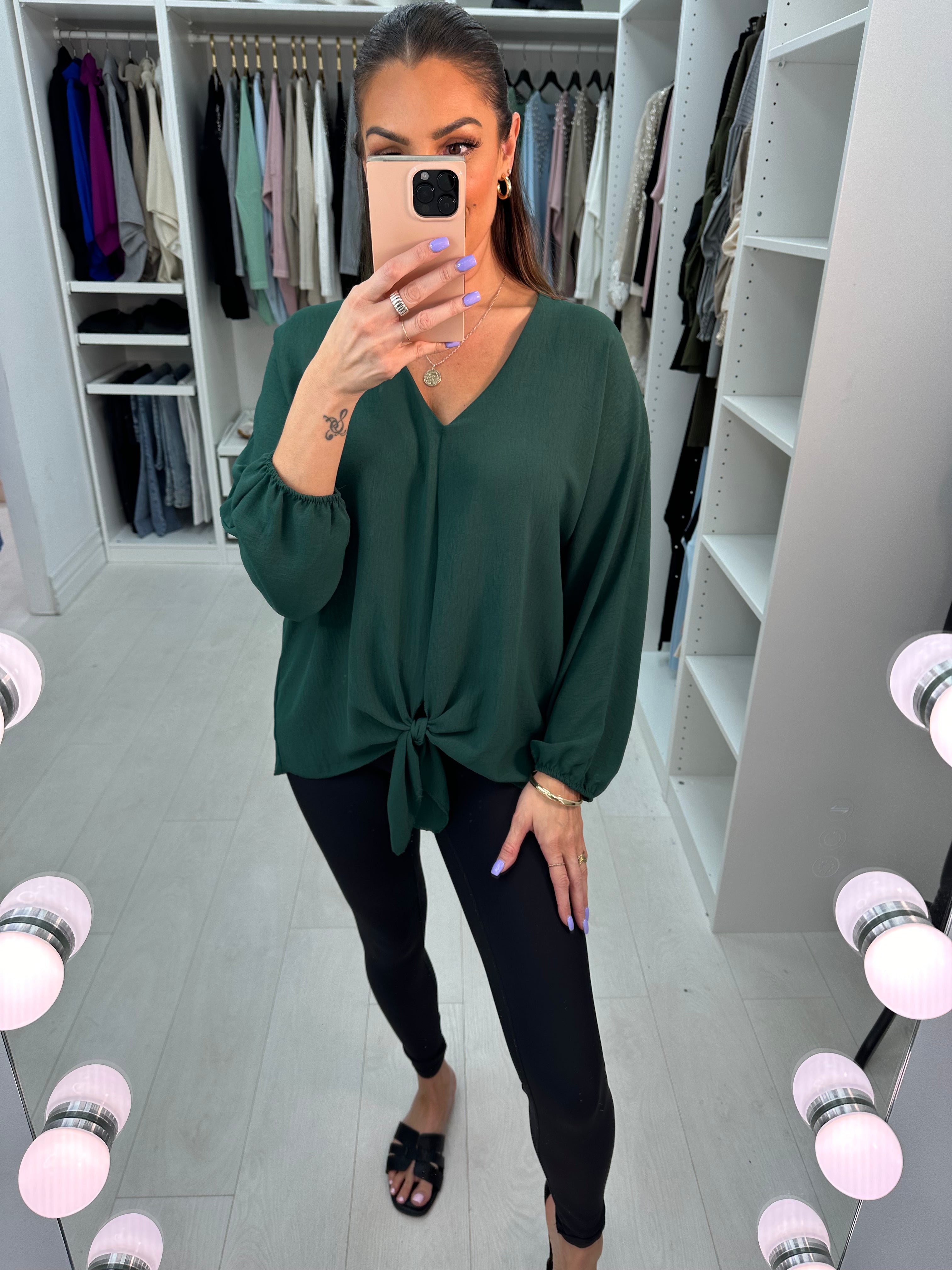 Lynne Knot Front Plain Top