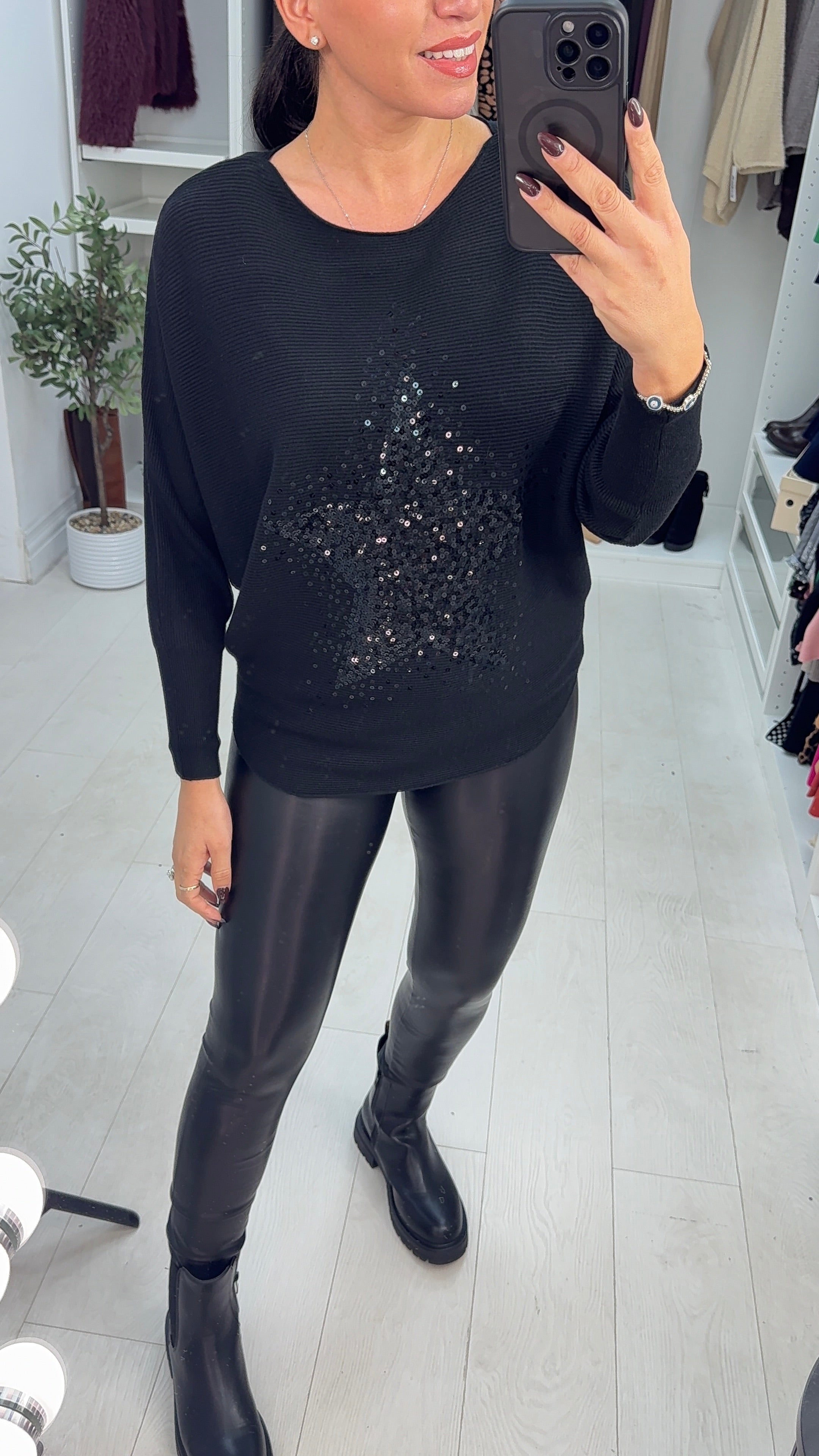 Carson Star Sequin Detail Jumper