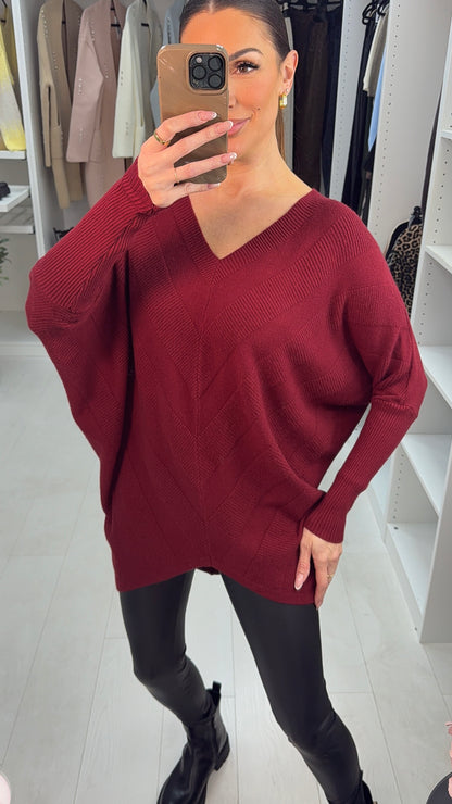 Paislee Plain Asymmetric Loose Fit Jumper