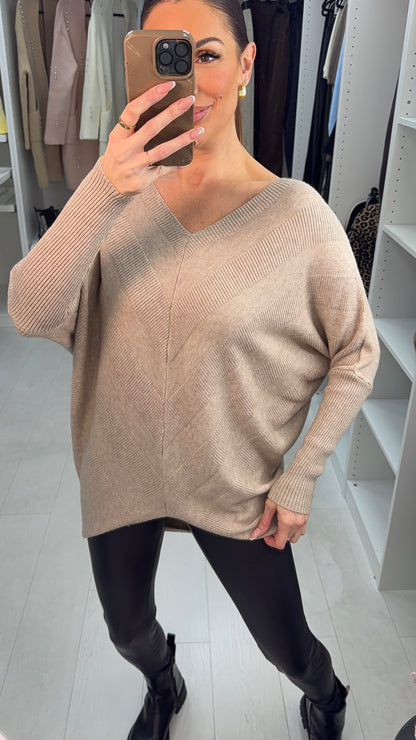 Paislee Plain Asymmetric Loose Fit Jumper