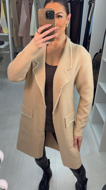 Saige Pearl Trim Pocket Cardigan