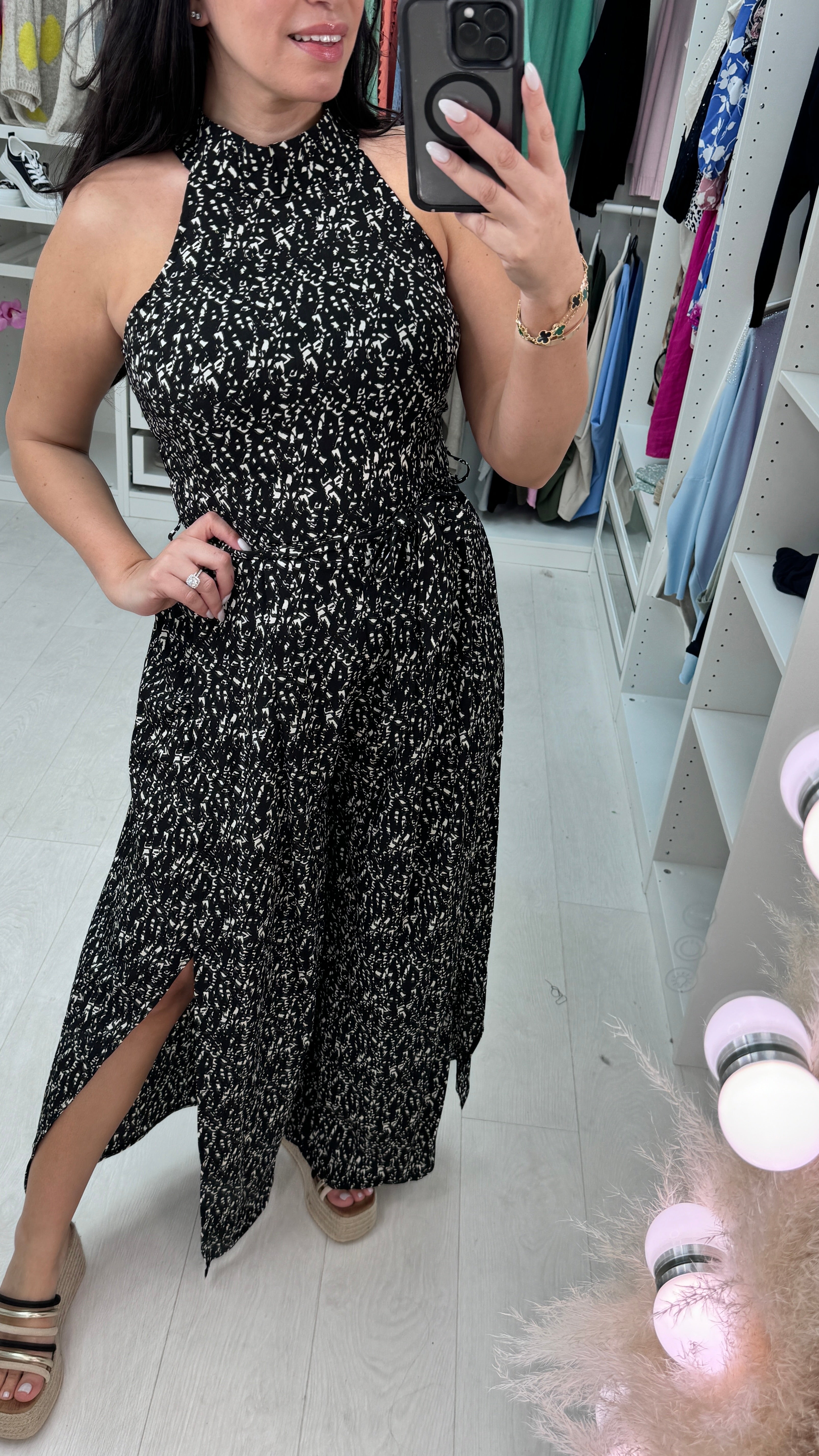 Banks Patterned Halter Neck Jumpsuit